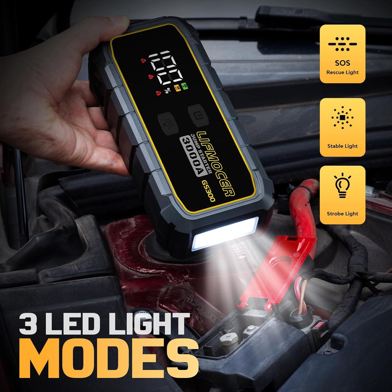 Arrancador de Salto LIFMOCER GS300 - 3000A 12V para Vehículos