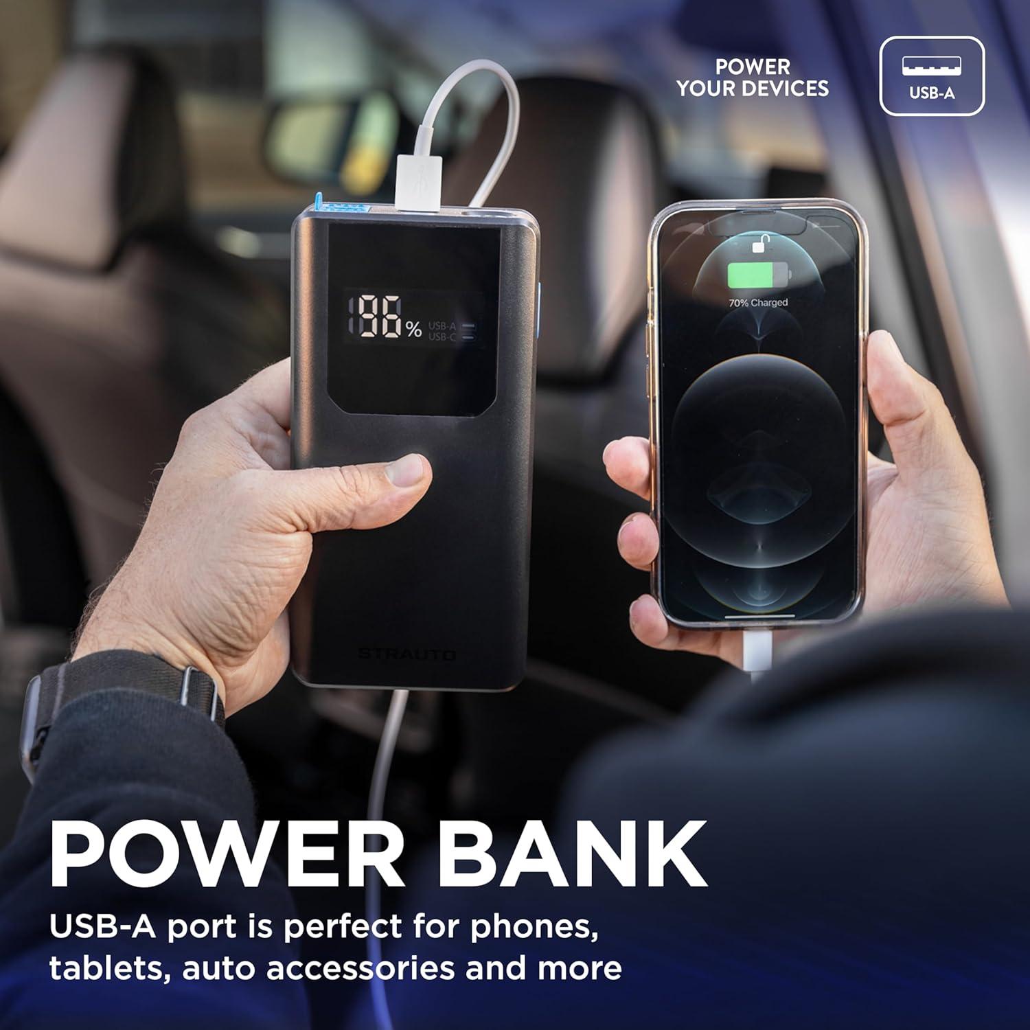 Arrancador de Batería Portátil Strauto 1200A 12V con Linterna