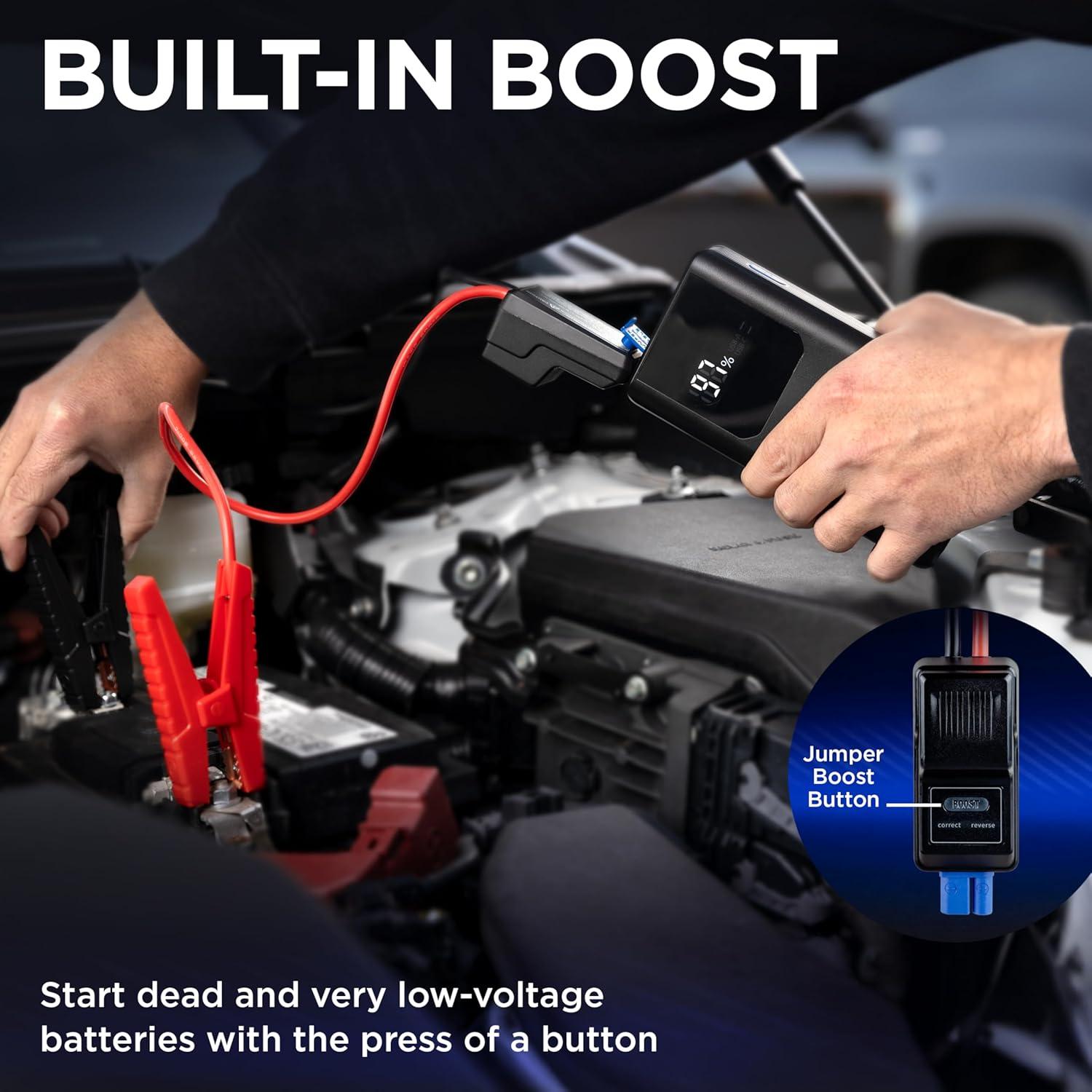 Arrancador de Batería Portátil Strauto 1200A 12V con Linterna