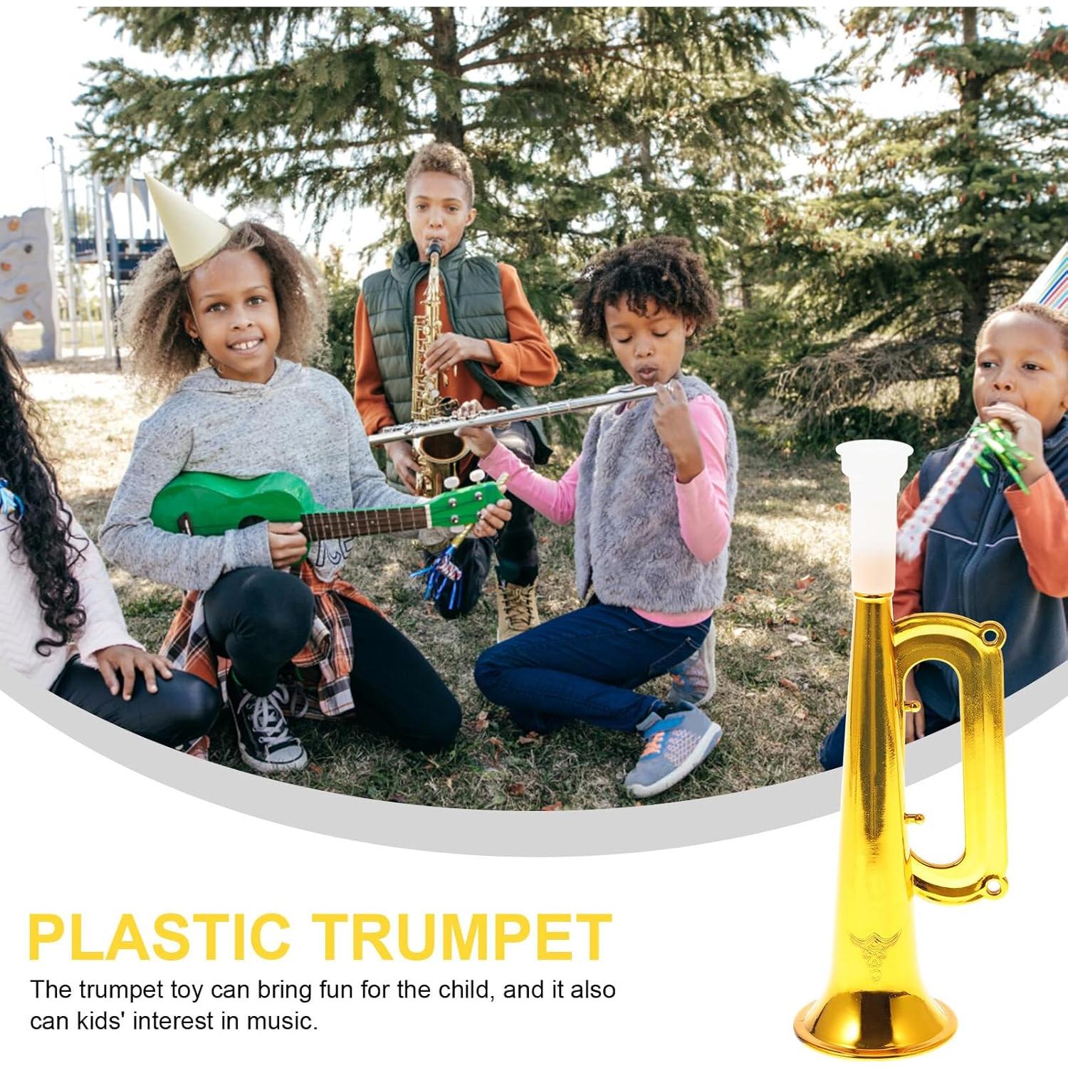 Trompeta Infantil Toyvian Juguete Musical 17.78 cm Dorada