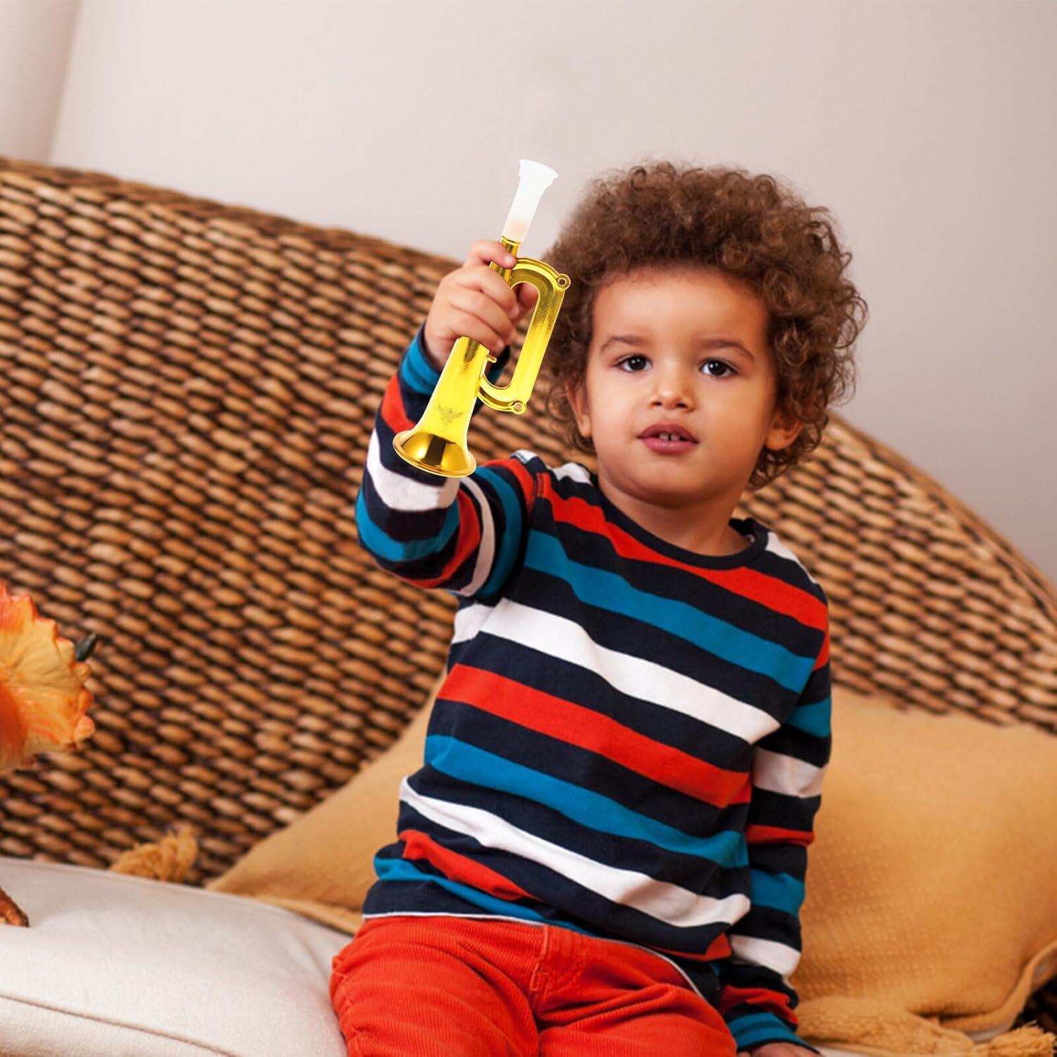 Trompeta Infantil Toyvian Juguete Musical 17.78 cm Dorada