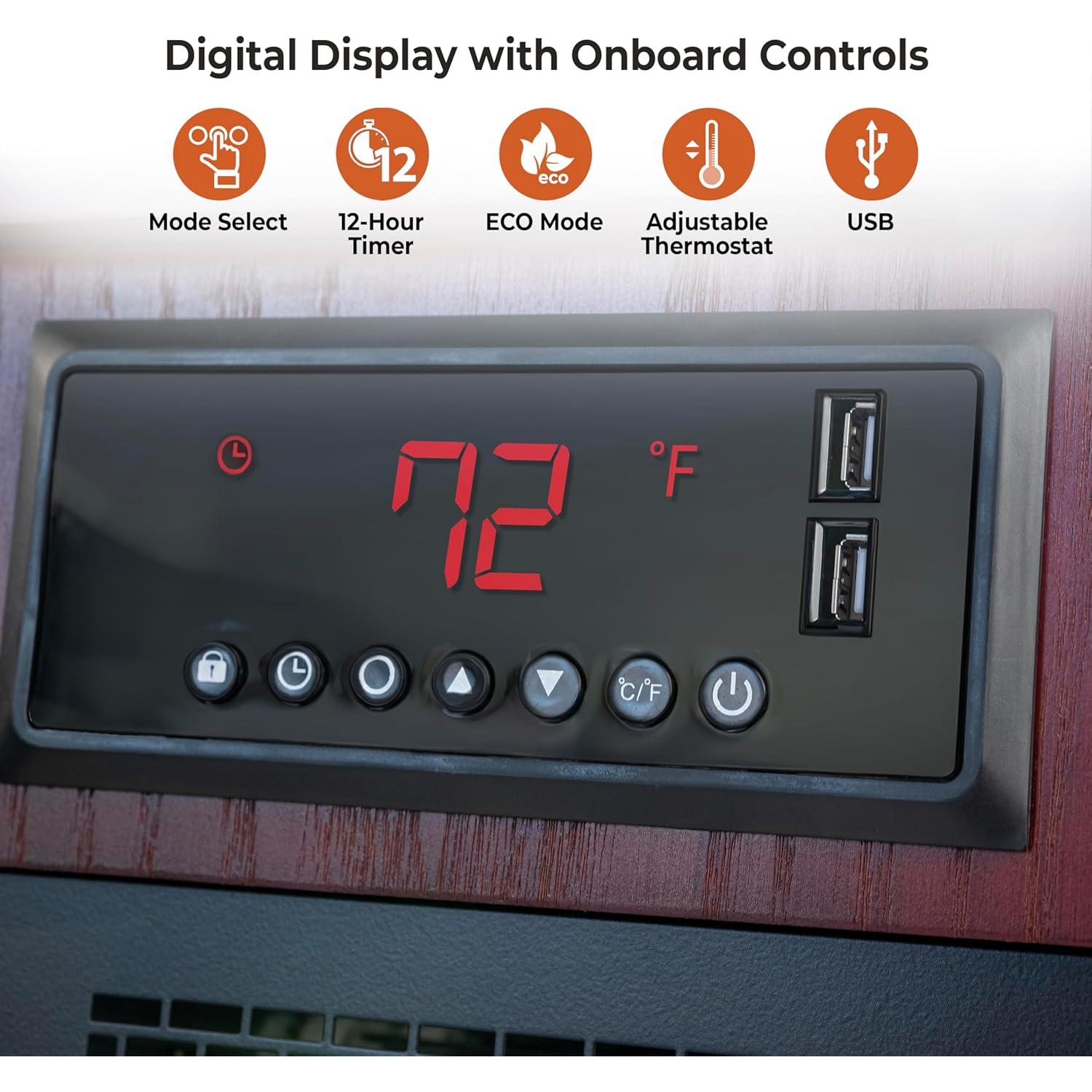 Calentador de Espacio Comfort Zone CZ2062C 1500W Infrarrojo USB