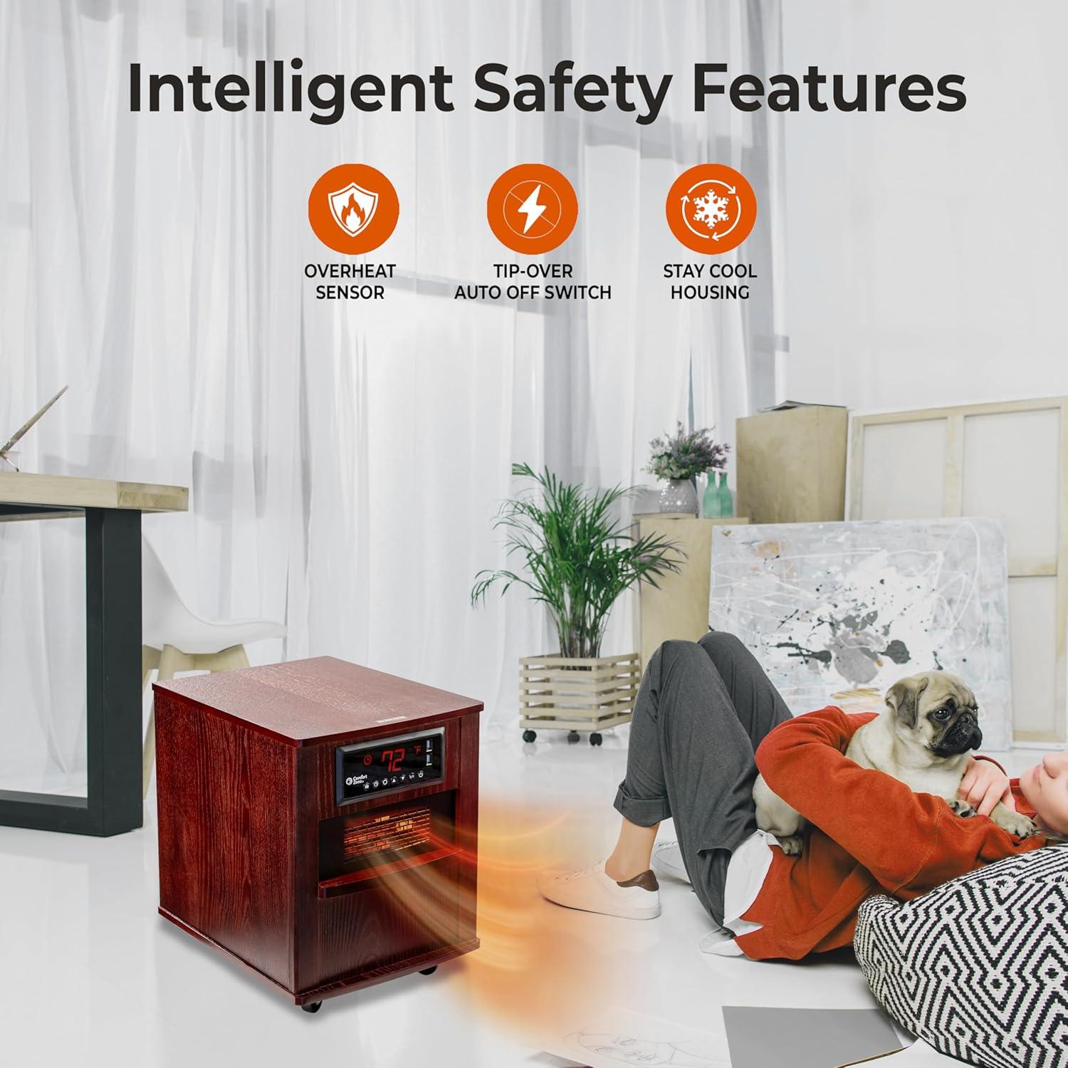 Calentador de Espacio Comfort Zone CZ2062C 1500W Infrarrojo USB