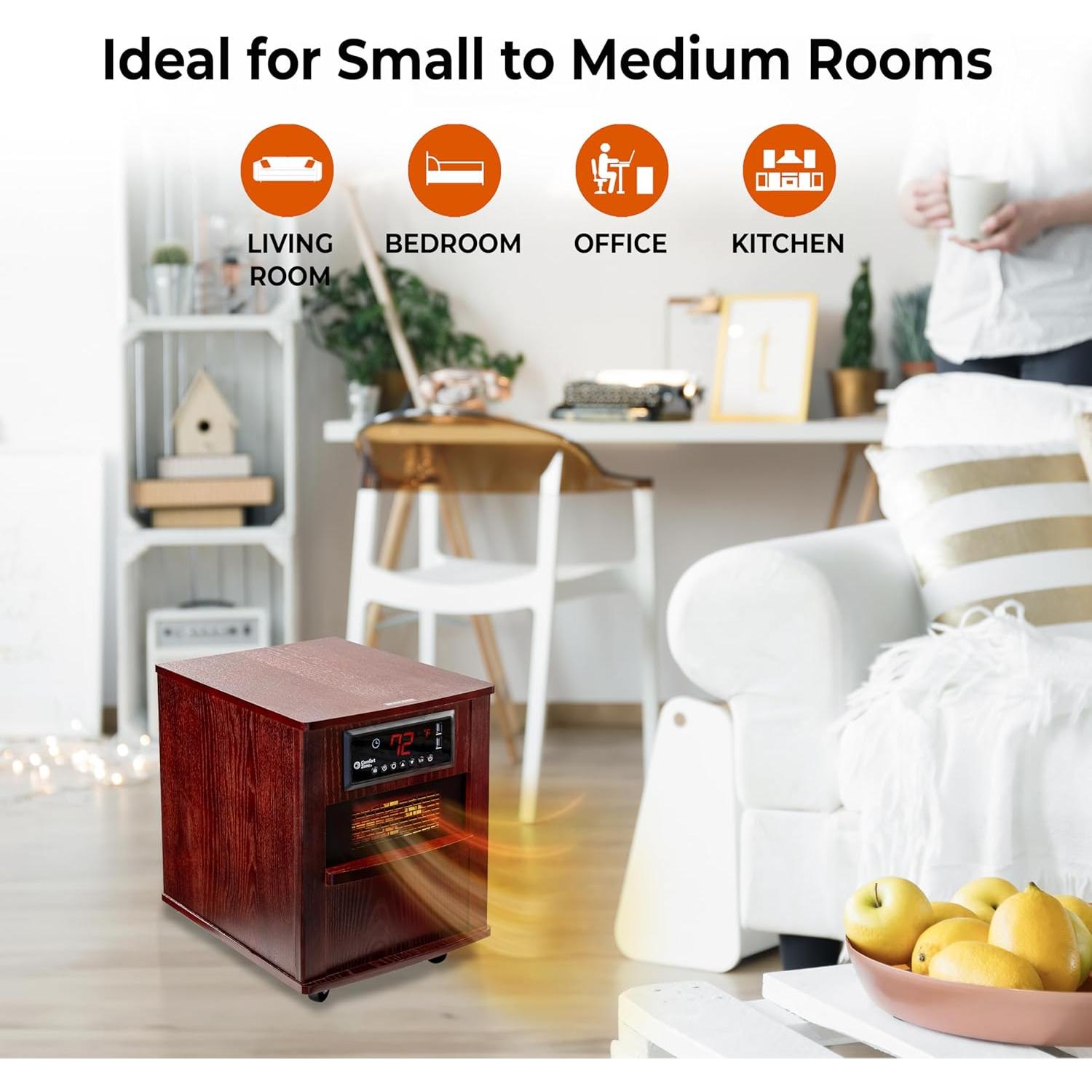 Calentador de Espacio Comfort Zone CZ2062C 1500W Infrarrojo USB