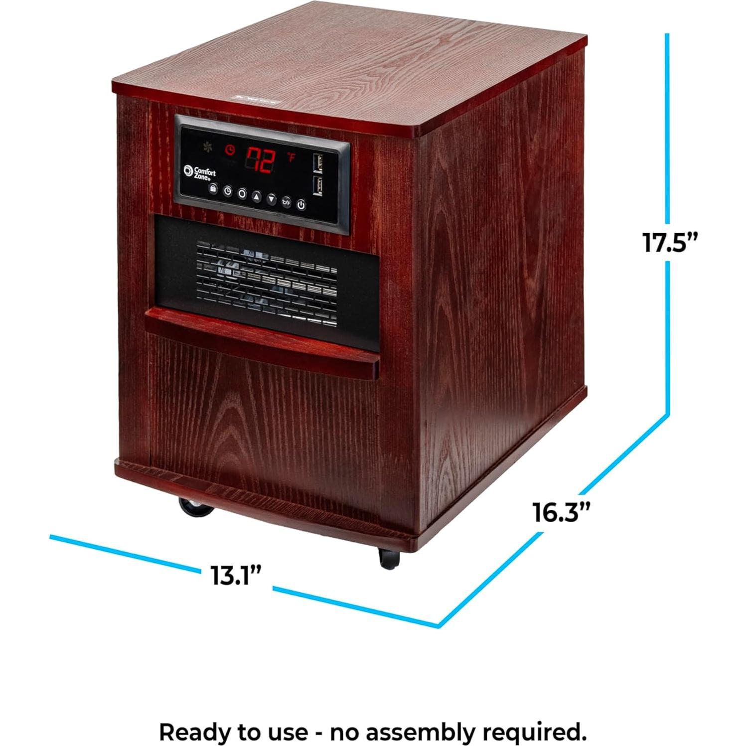 Calentador de Espacio Comfort Zone CZ2062C 1500W Infrarrojo USB