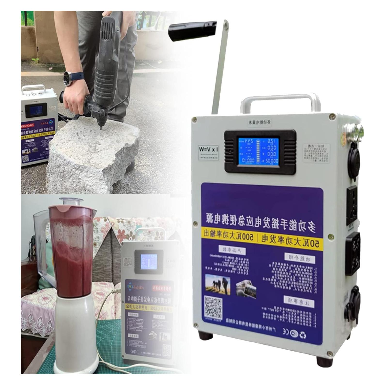 Generador de Manivela Portátil MGBIDMI 150W/500W Carga USB