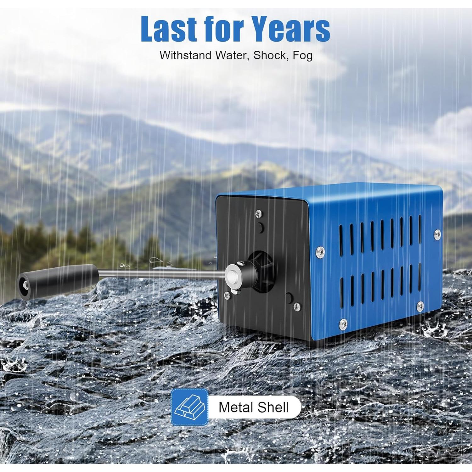 20W 28V Portable Generator Hand Crank Charger USB Generator Inverter Mini Outdoor Multifunction Manual Crank for Home Backup Outdoor Emergency RV Van Hunting