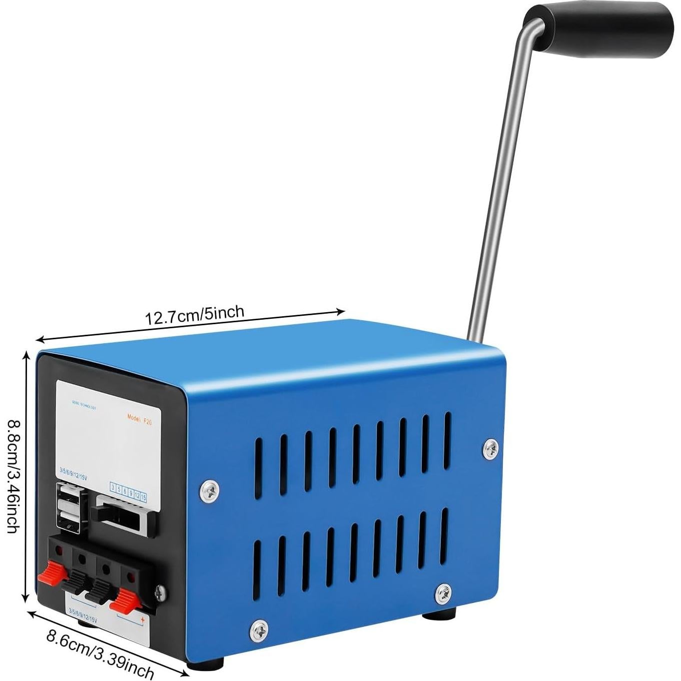 20W 28V Portable Generator Hand Crank Charger USB Generator Inverter Mini Outdoor Multifunction Manual Crank for Home Backup Outdoor Emergency RV Van Hunting