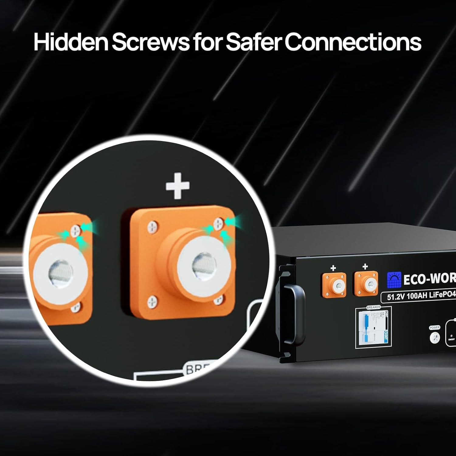 ECO-WORTHY 48V 600Ah Server Rack Battery LiFePO4 w/Bluetooth | 6 Pack 30.72kWh Solar Battery Kit for Home Backup | UL1973 & UL9540A & CEC Listed (Get Free Rack with 600A Busbar)