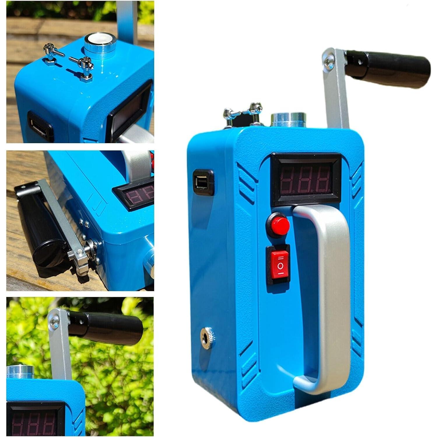 5V 5W Portable Outdoor Handheld Generator USB Rechargeable Outdoor Emergency Camping Gear Hand Crank 2 Minute Ignition for Lighting and Ignition