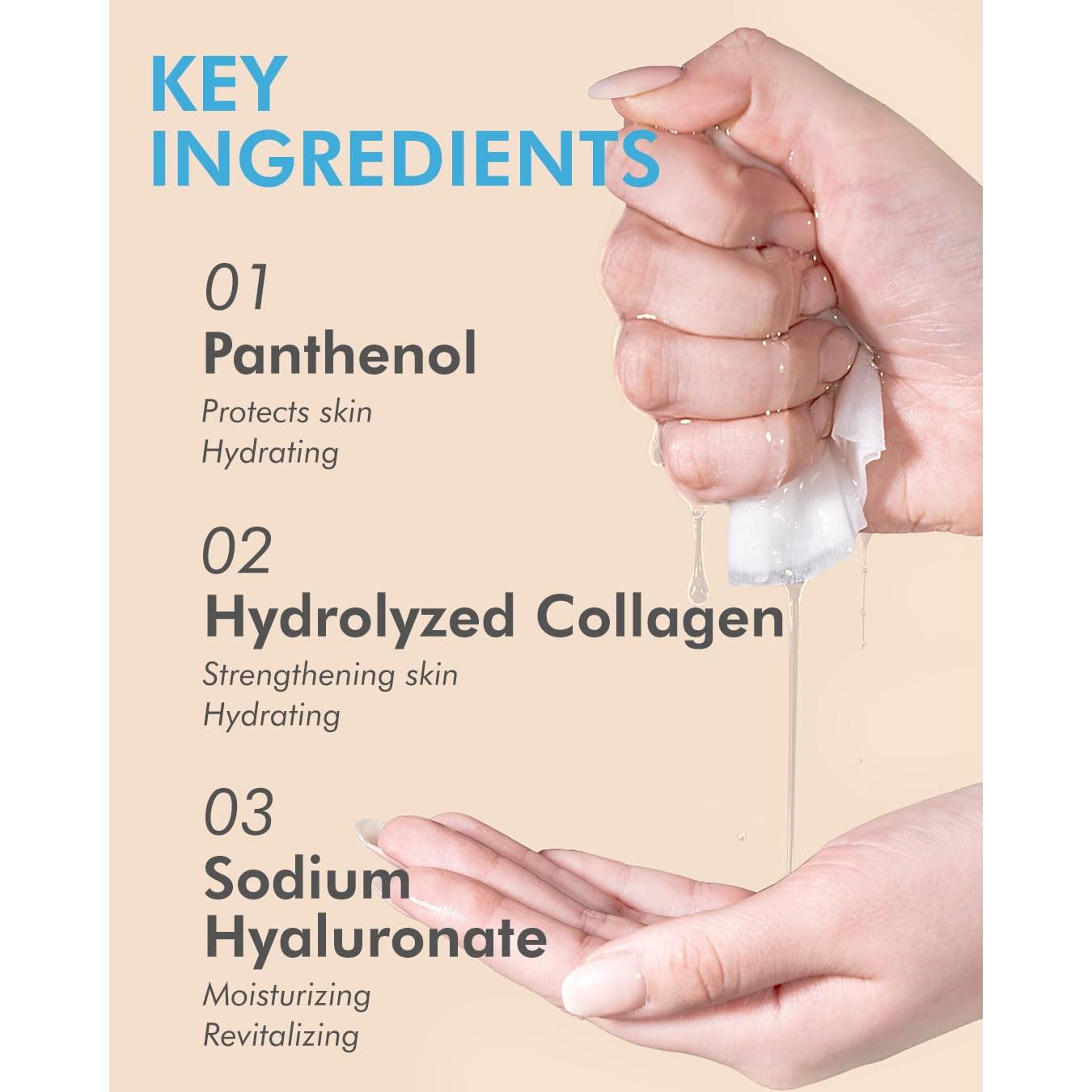 Mascarilla Facial DERMAL Colágeno Hialuronato 100 Piezas