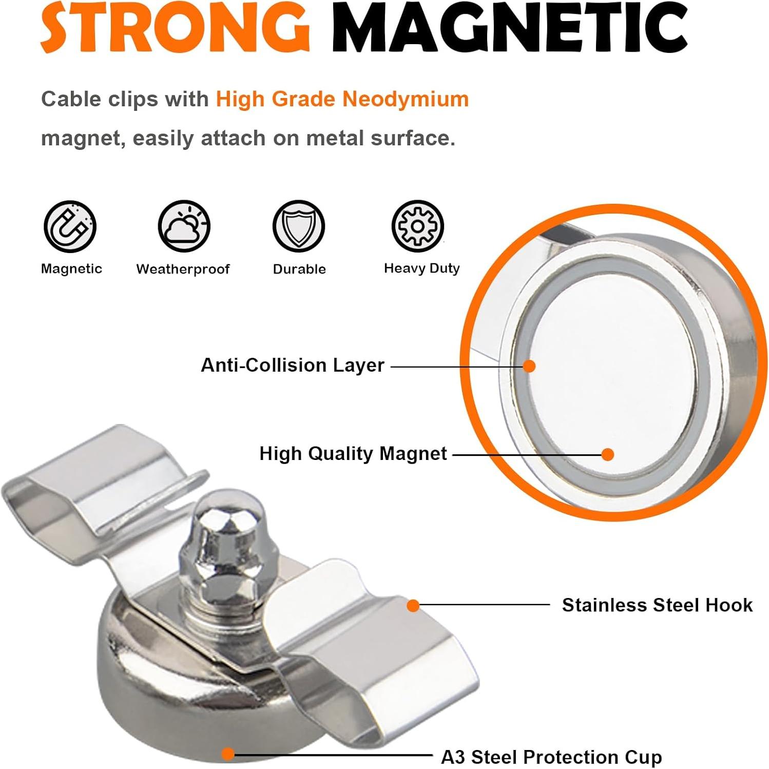 Fijadores Magnéticos Fuertes SKNOOY 6PC para Cables Planos