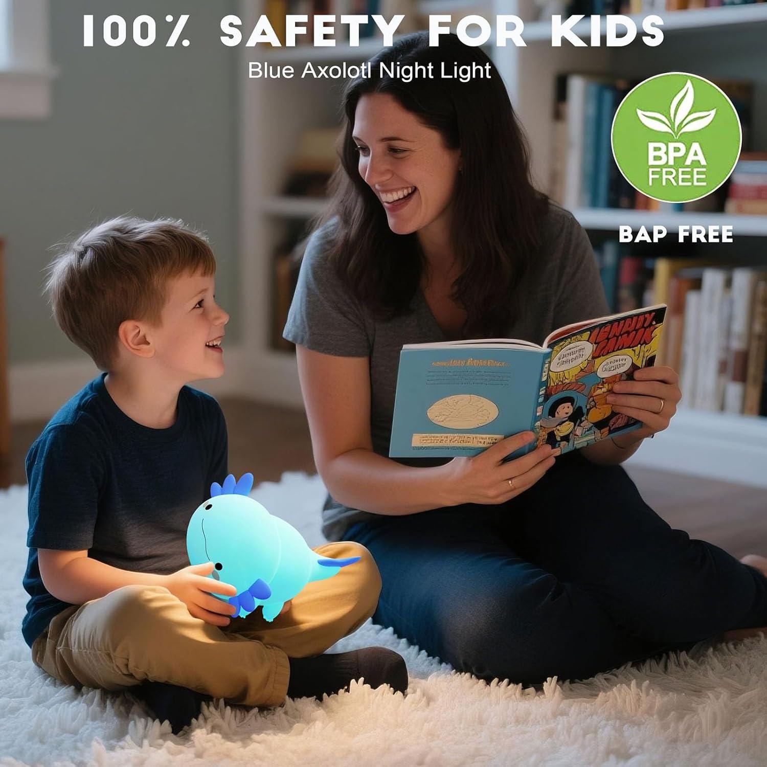 Lámpara Nocturna Axolote Linda - Recargable y Ajustable