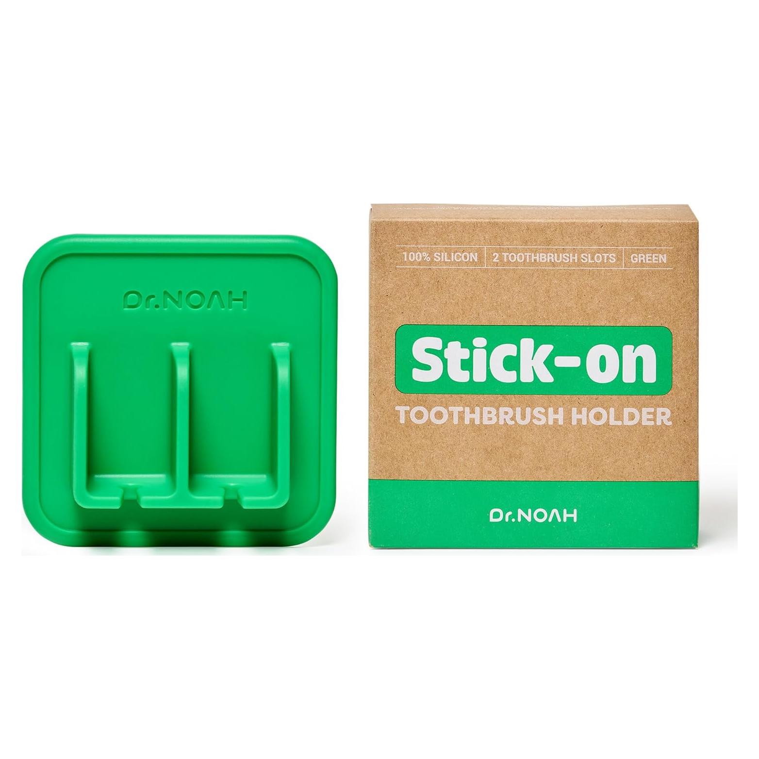 Soporte de Cepillo de Dientes de Silicona Dr.NOAH Verde Pared