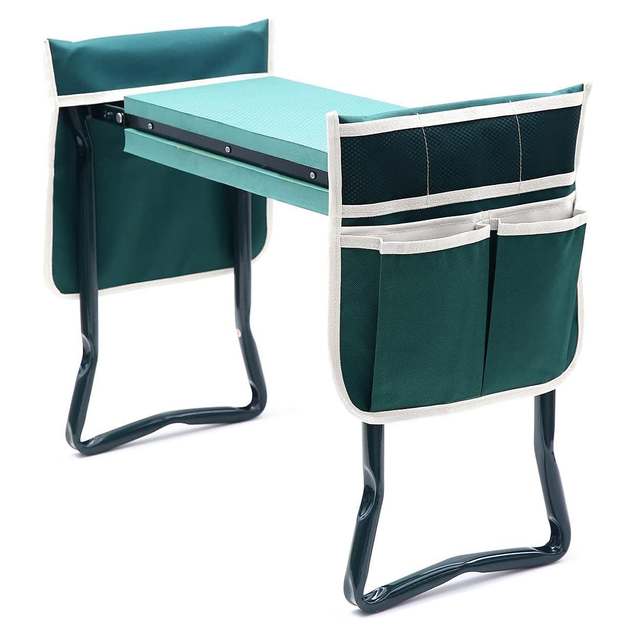 Taburete de Jardinería 2 en 1 Ohuhu Verde con Almohadilla EVA