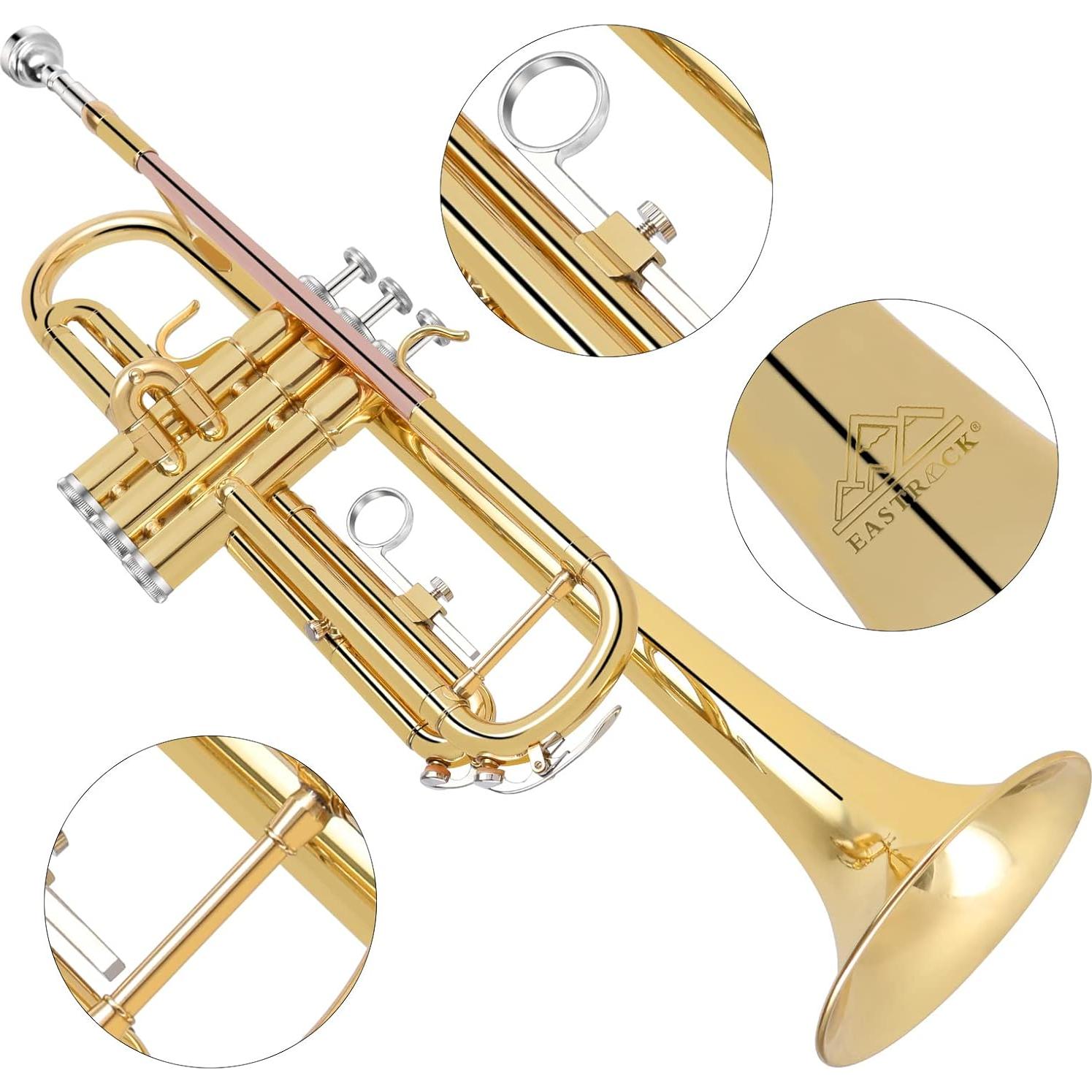 Trompeta Bb EastRock con Estuche y Kit de Limpieza