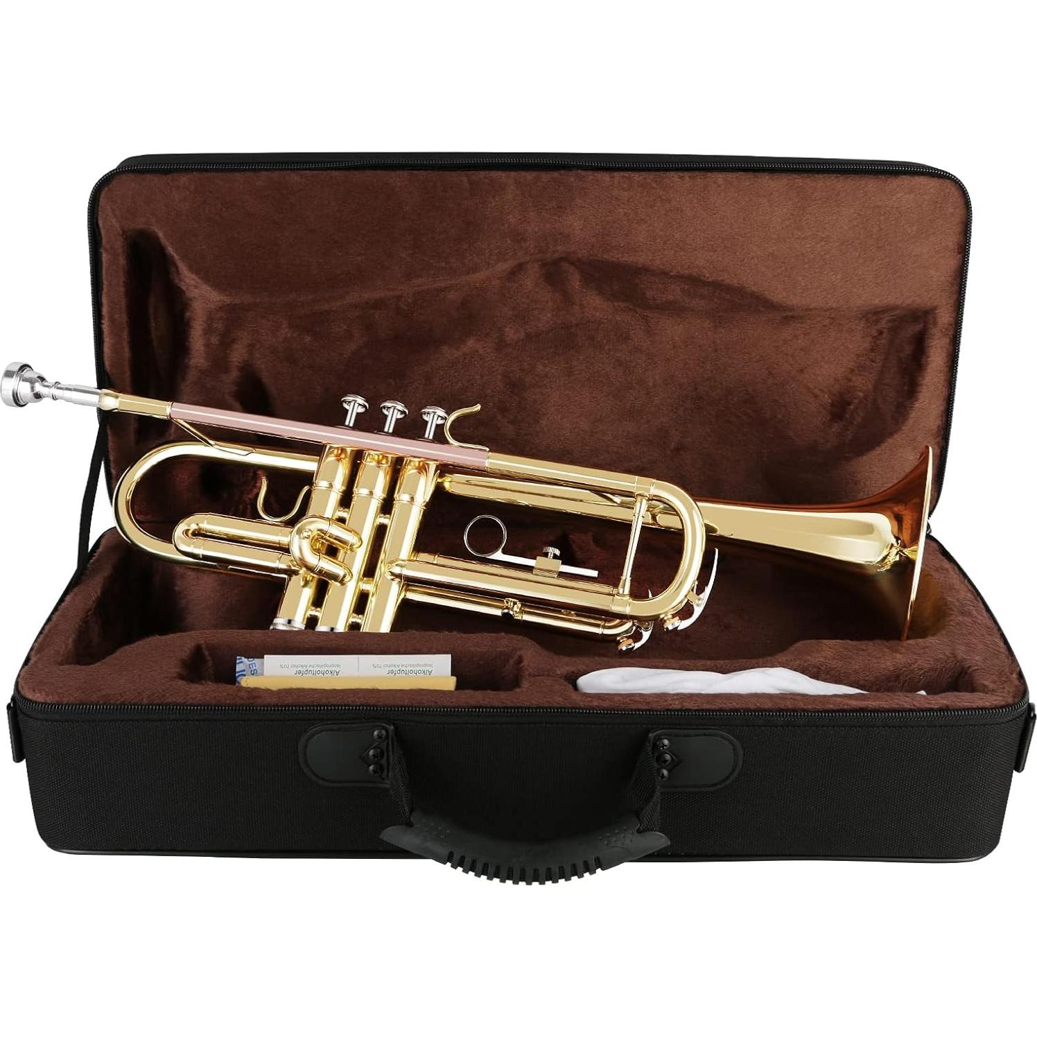 Trompeta Bb EastRock con Estuche y Kit de Limpieza