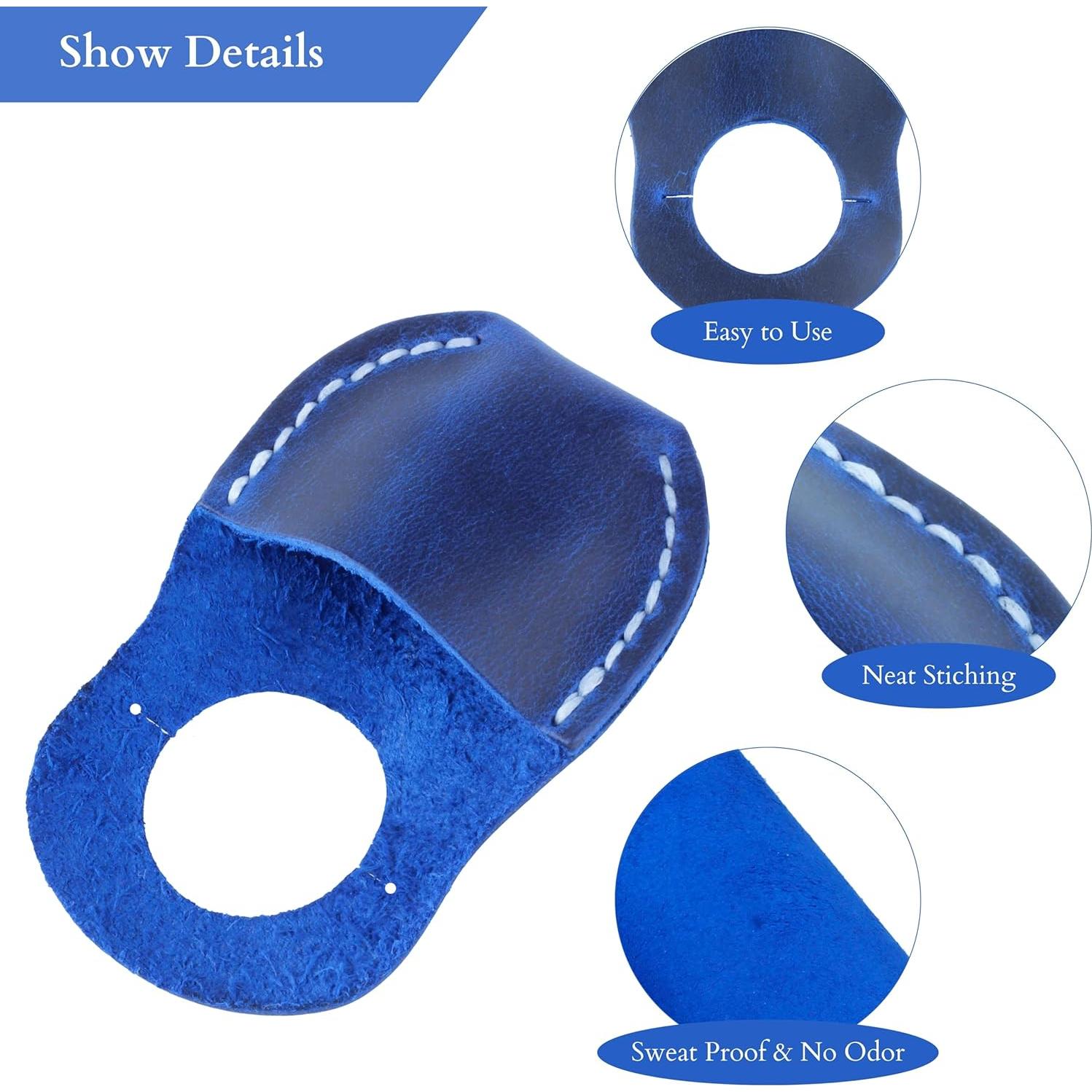 Protector de Pulgar de Cuero Toprank para Tallado en Madera - Azul