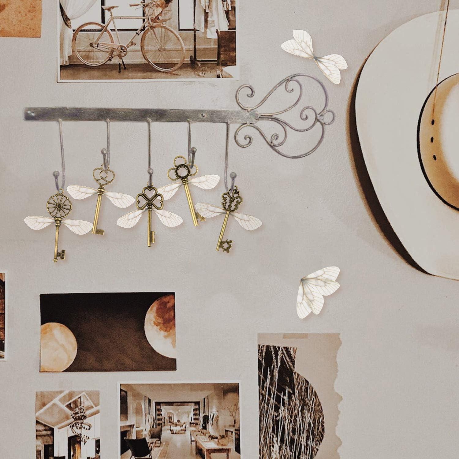 SANNIX 50 Llaves Esqueleto Vintage con Alas de Libélula