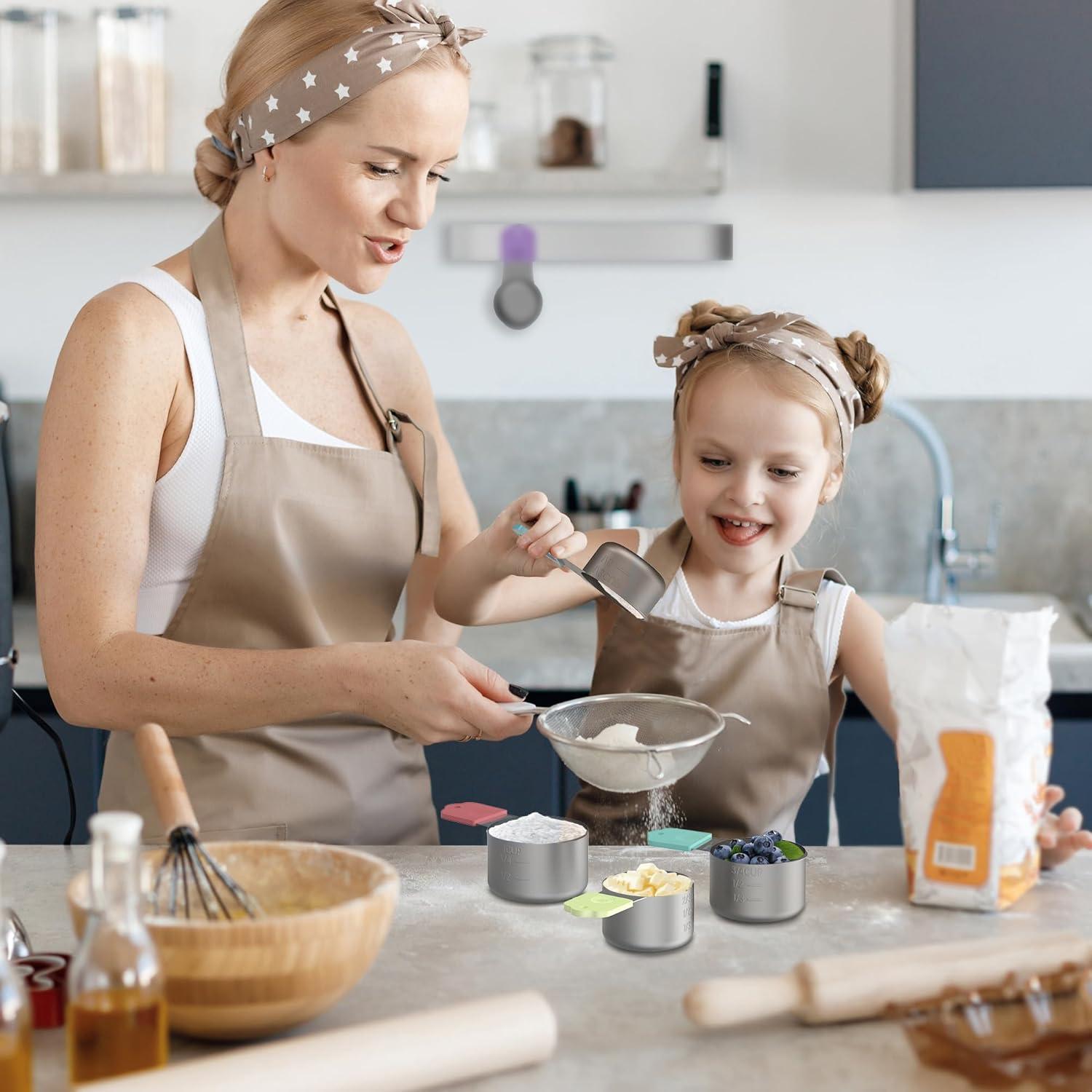 Set de 5 Tazas de Medición Magnéticas Minteem de Acero Inoxidable