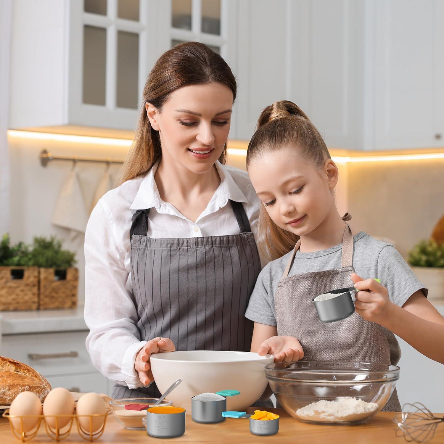 Set de 5 Tazas de Medición Magnéticas Minteem de Acero Inoxidable