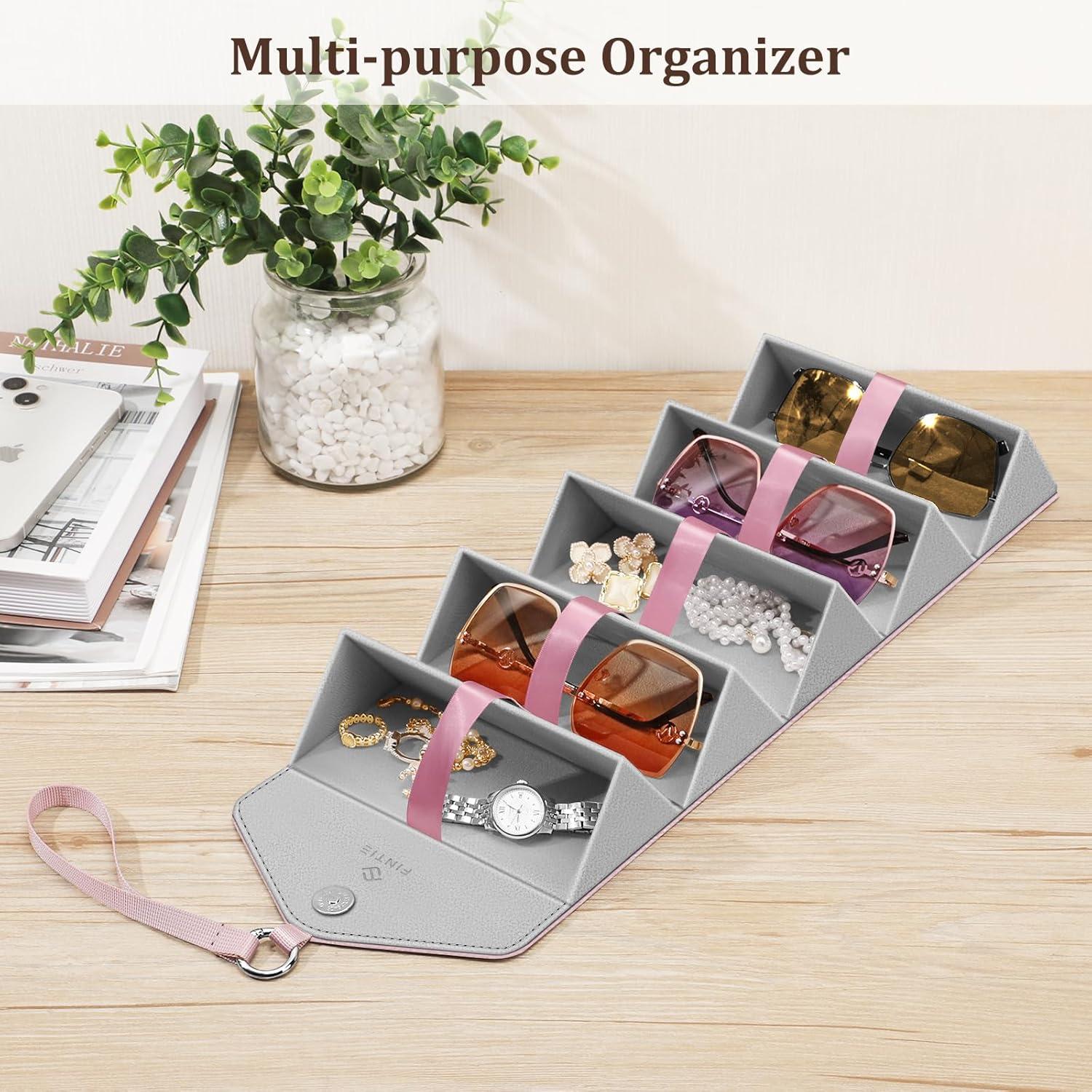 Organizador de Gafas de Sol Fintie Oro Rosa 5 Ranuras