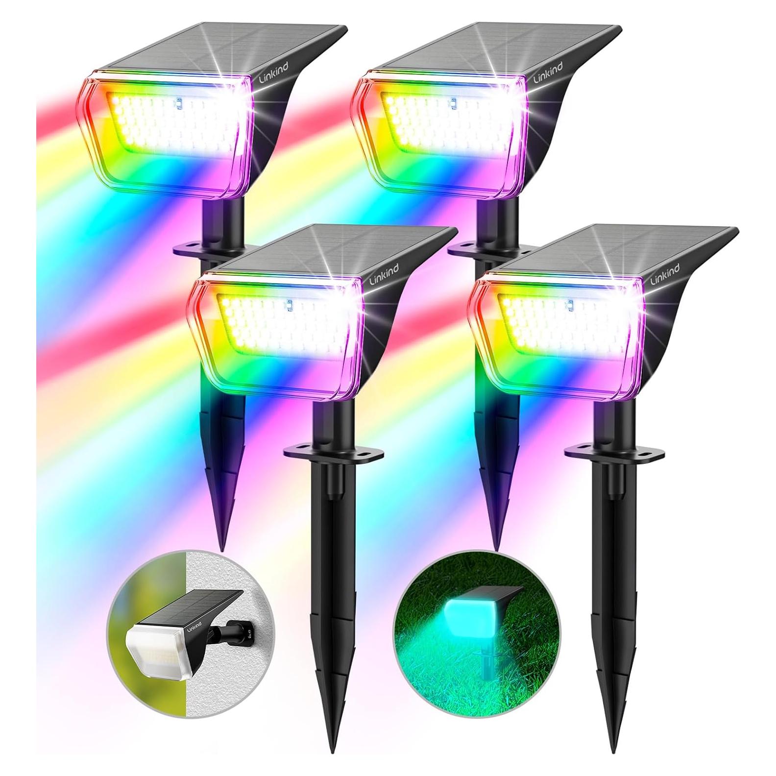 Luces Solares Linkind 4 Paquete Multicolor 10 Modos IP67