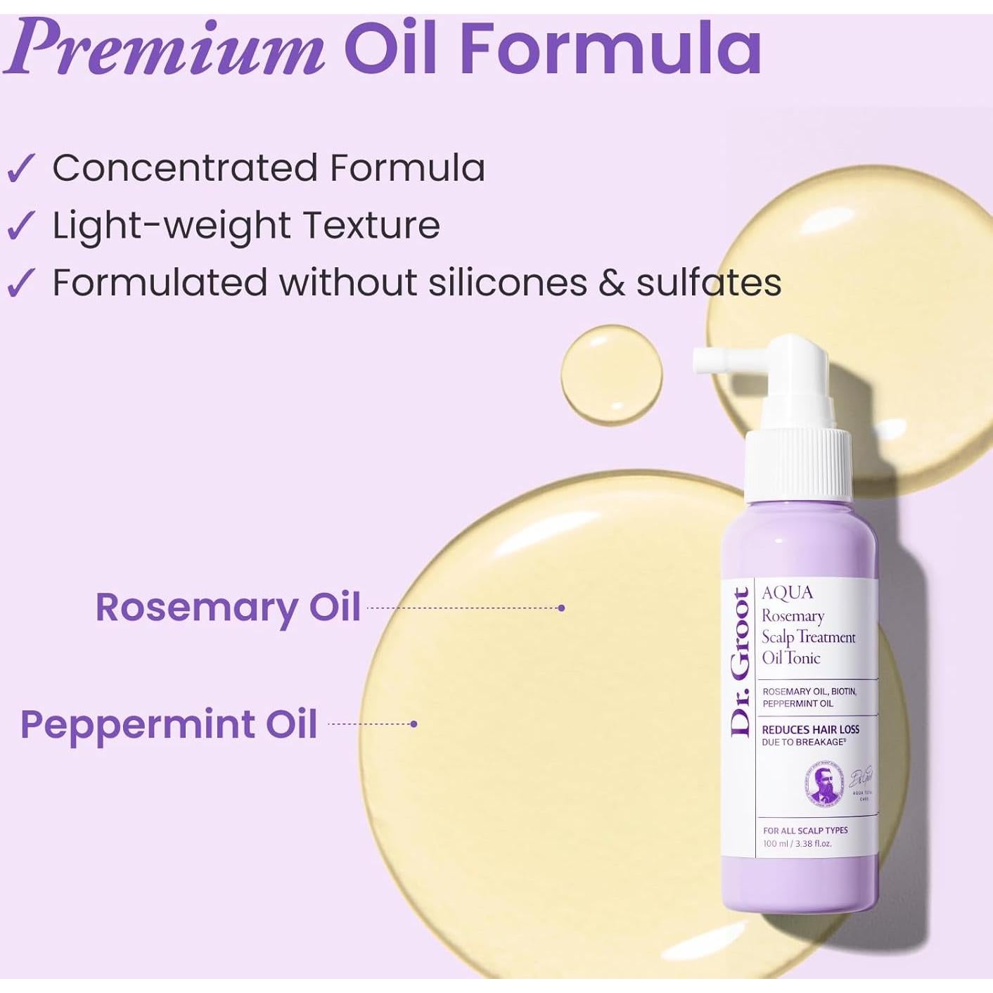 Tónico de Aceite de Romero y Menta Dr.Groot 100ml - Crecimiento Cabello