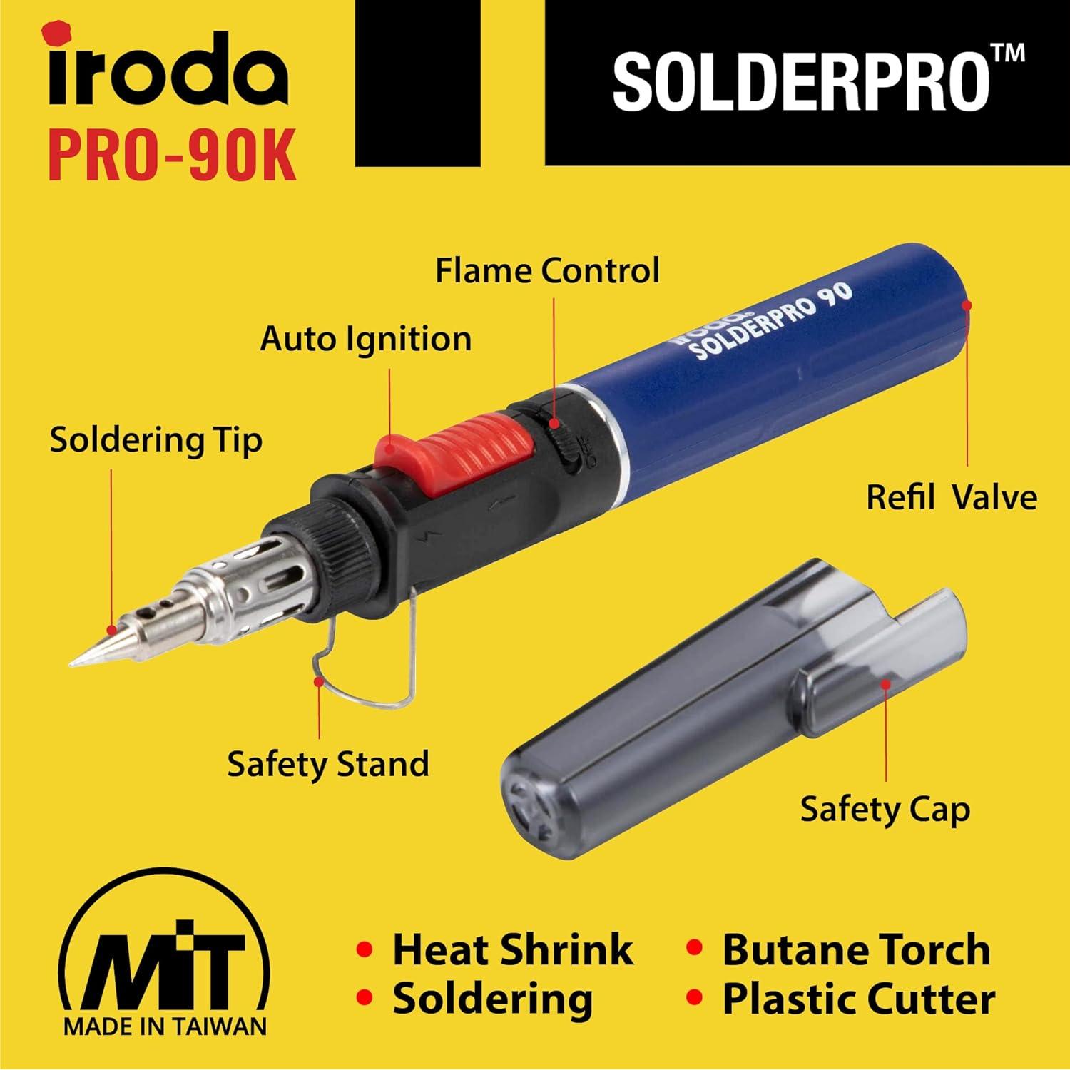 Kit Soldador a Gas IRODA SOLDERPRO 90K 80W Llama Ajustable