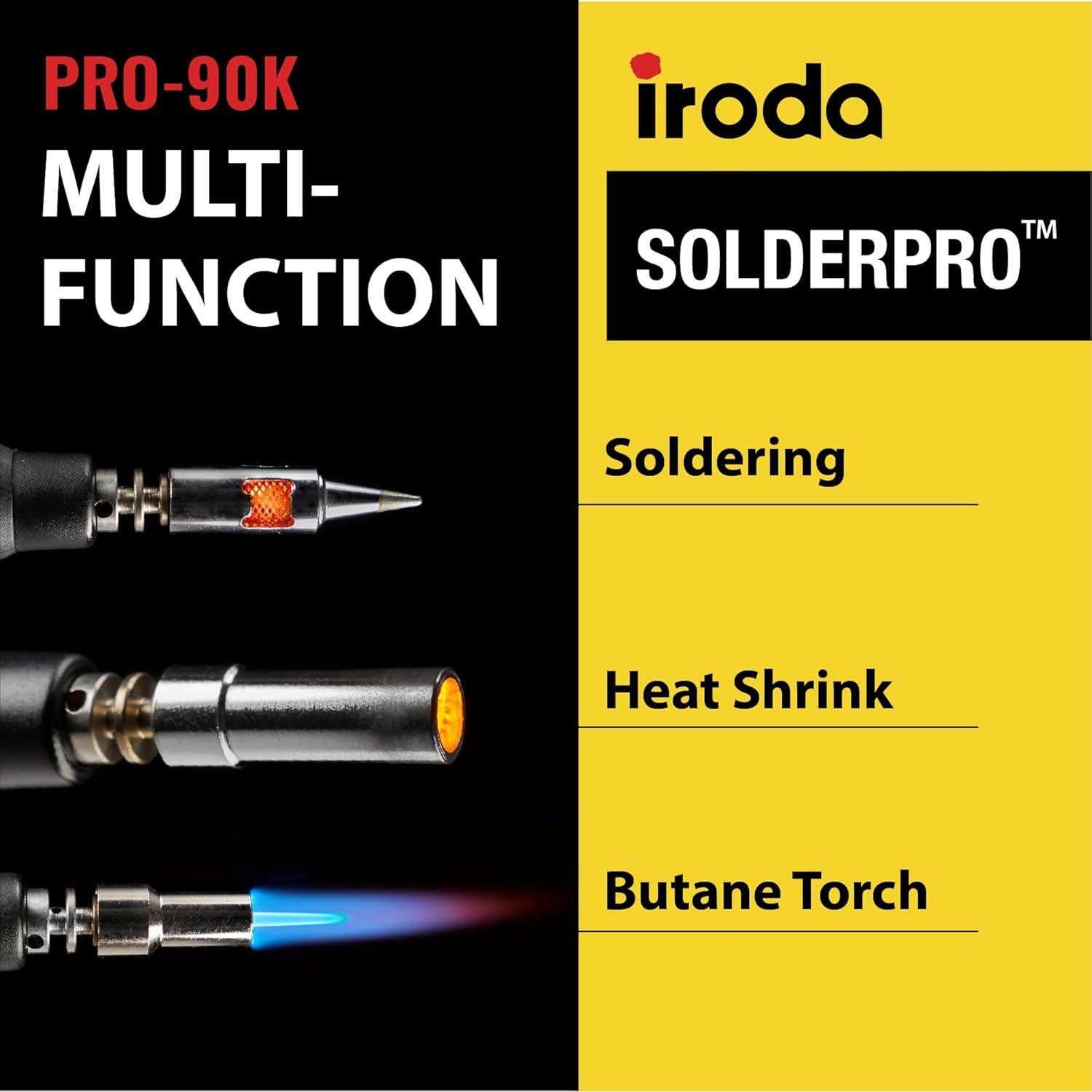 Kit Soldador a Gas IRODA SOLDERPRO 90K 80W Llama Ajustable