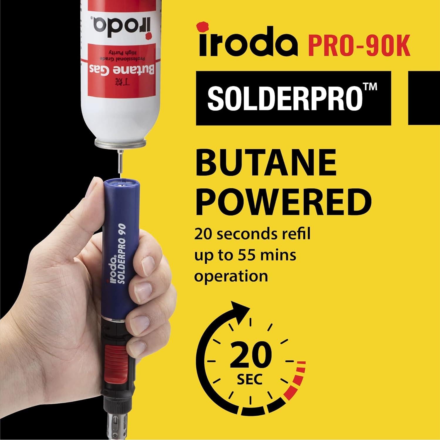 Kit Soldador a Gas IRODA SOLDERPRO 90K 80W Llama Ajustable