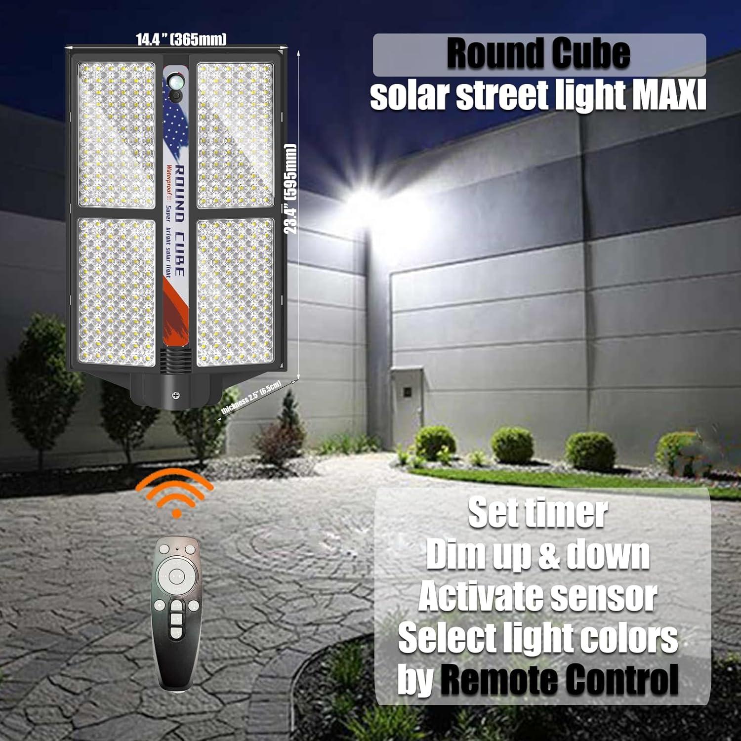 Luz Solar LED para Calle Round Cube 300W 288 LEDs 6500K