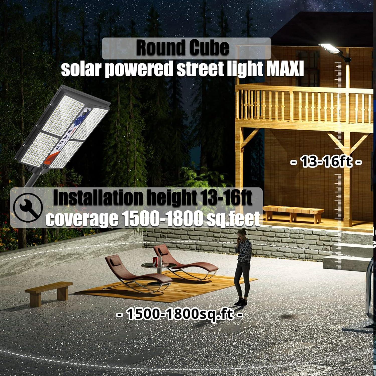 Luz Solar LED para Calle Round Cube 300W 288 LEDs 6500K