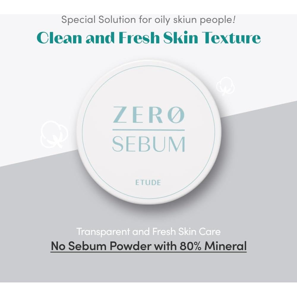 ETUDE Polvo Secante Zero Sebum 4g Control Aceite Kbeauty