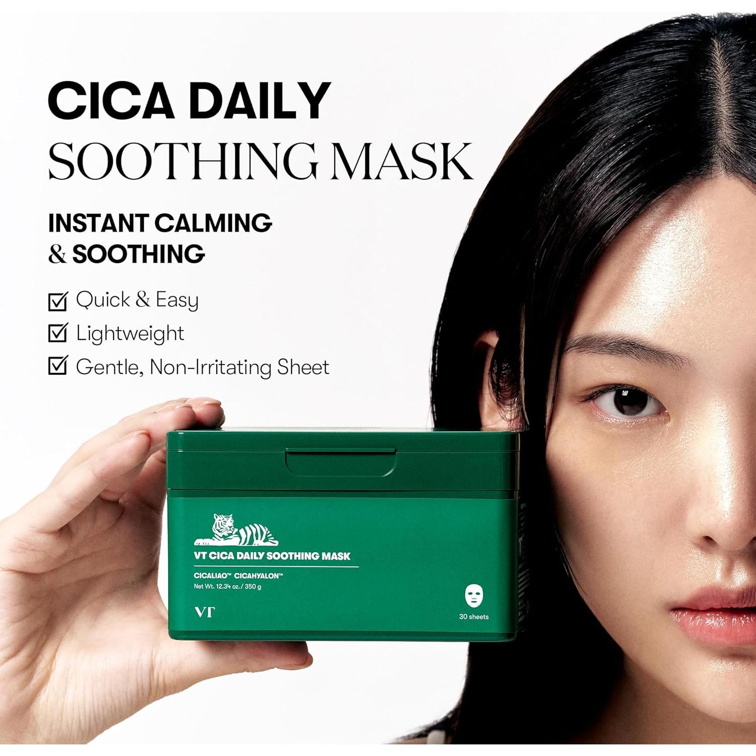 Máscara Diaria Calmante VT COSMETICS CICA 30 Hojas Hidratante