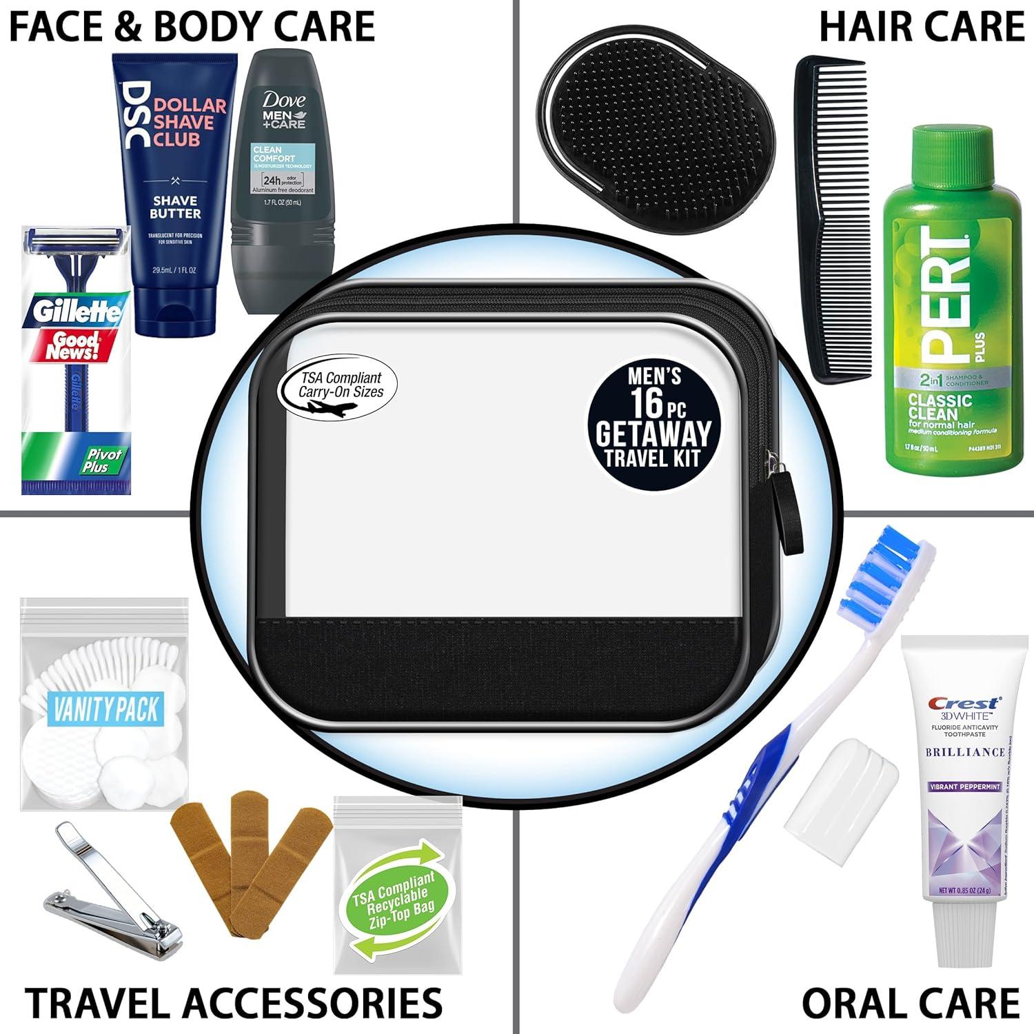 Kit de Viaje Convenience Kits International 16 Piezas para Hombres
