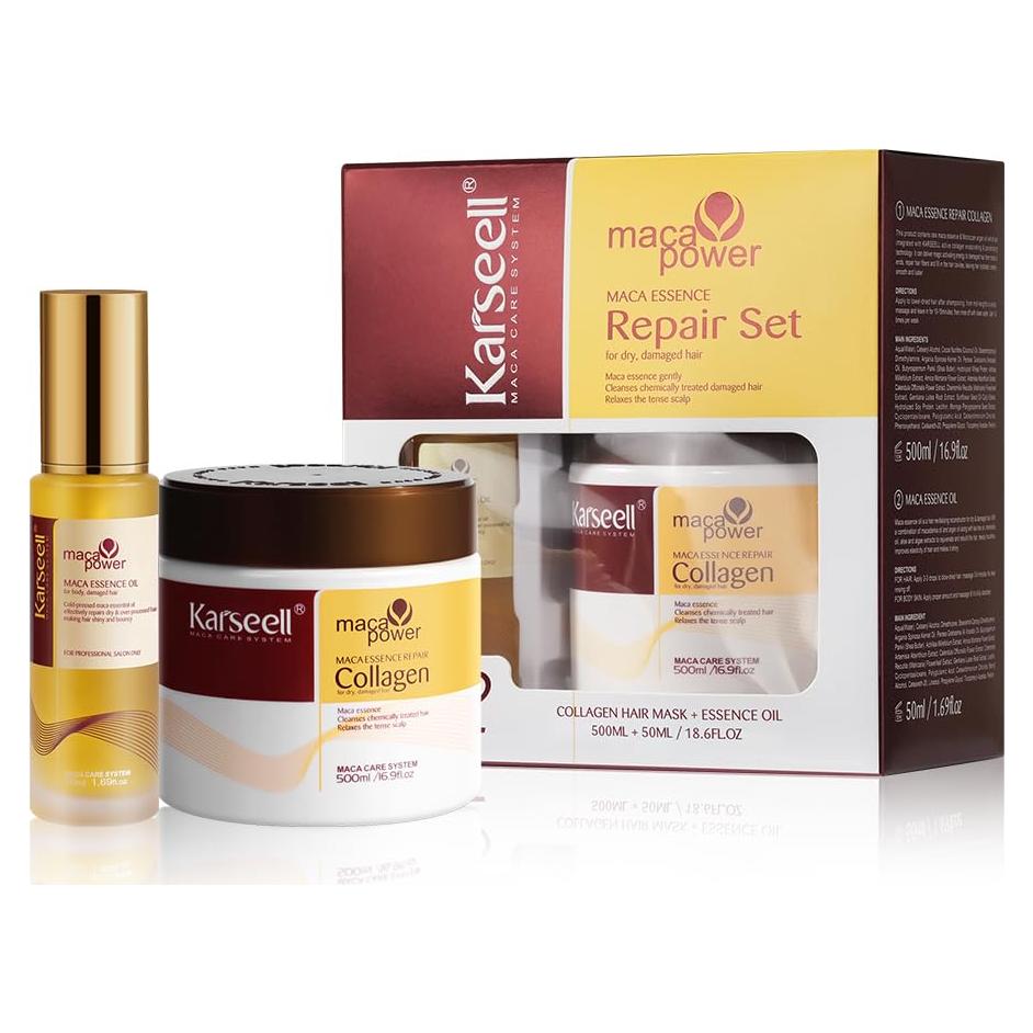 Karseell Mascarilla y Aceite de Argán para Cabello 500ml