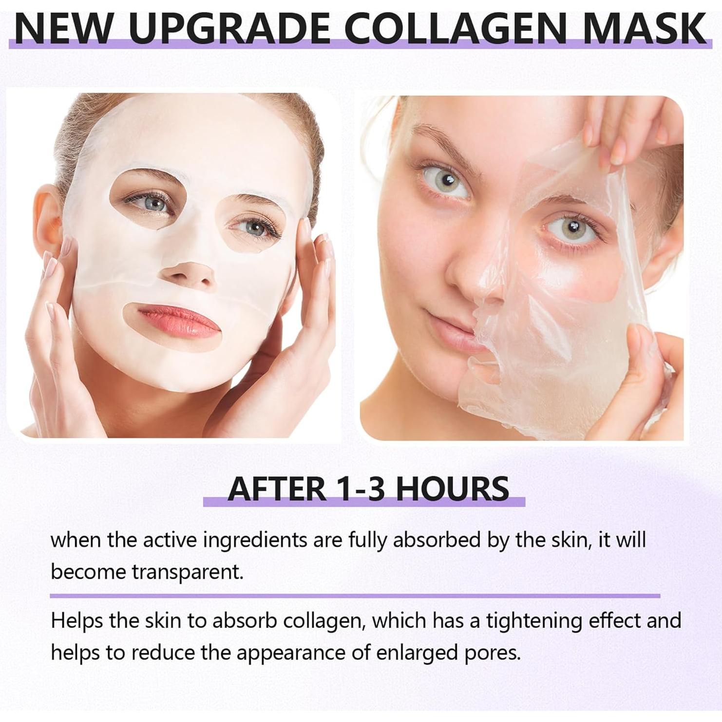 Máscara Facial de Gel YUOLITA 8PCS Colágeno Hidratante