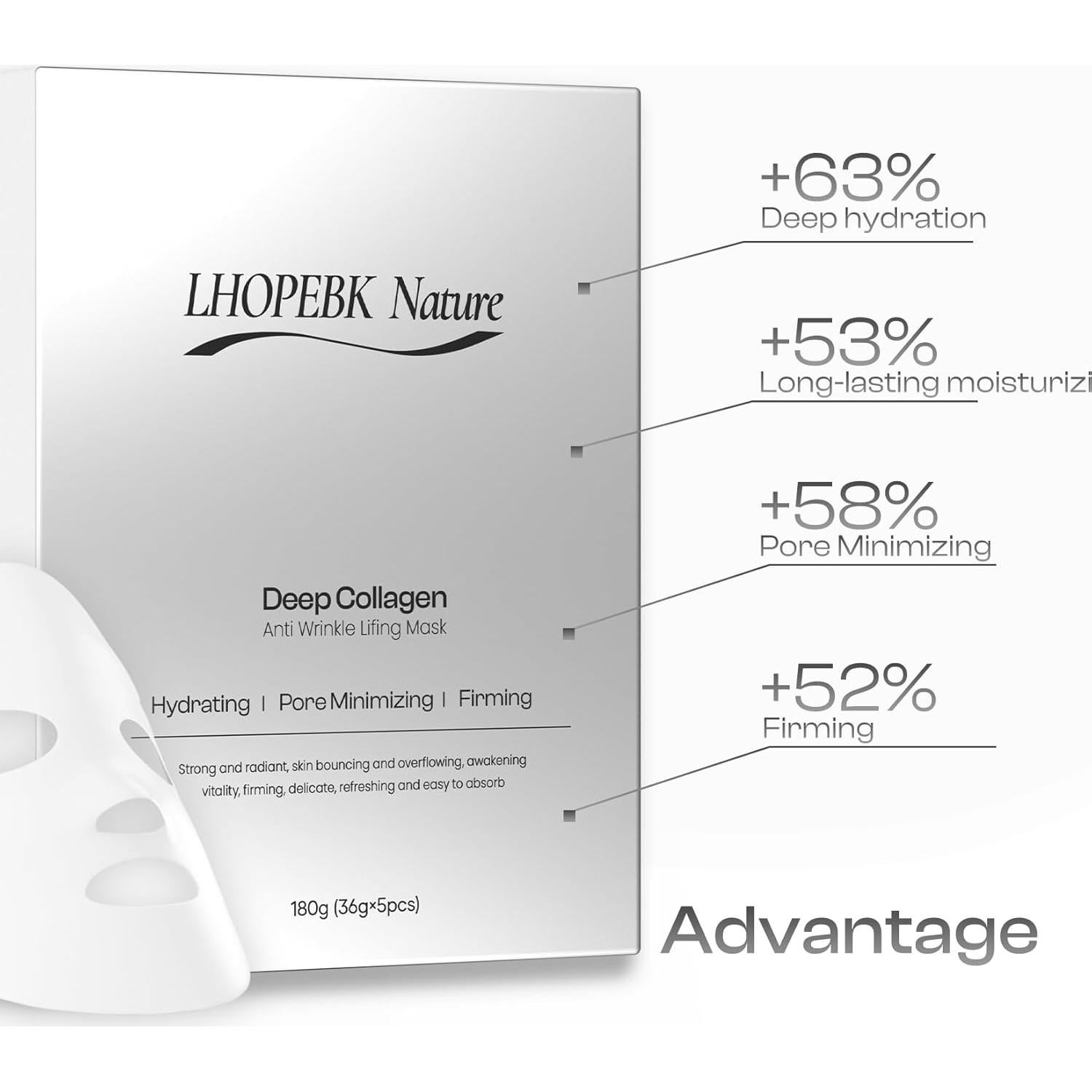 Mascarilla Facial Nocturna LHOPEBK Colágeno Hidratante 290g