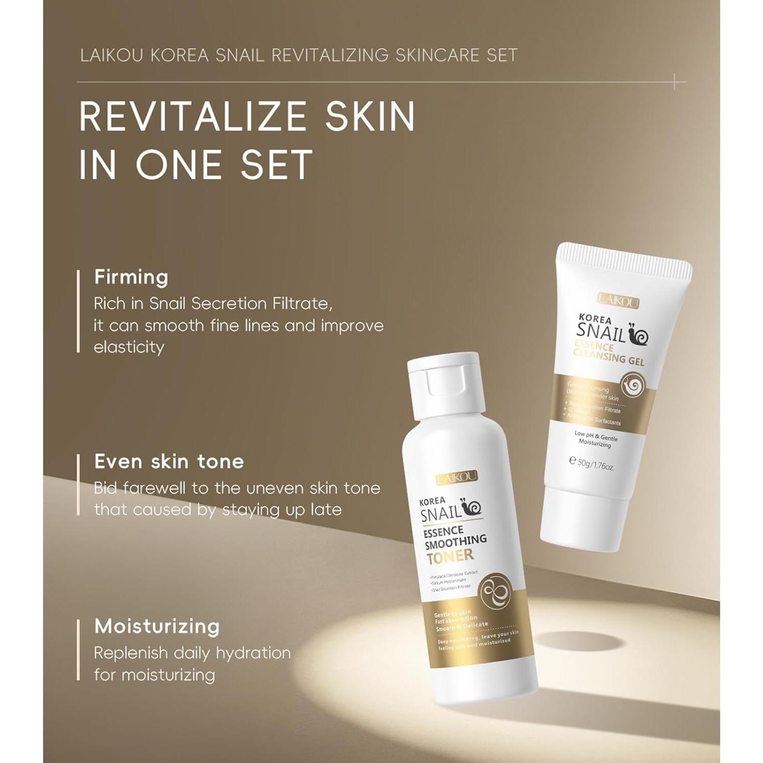 Kit Cuidado Piel Esencia Caracol HXLYBD 5 Piezas Hidratante