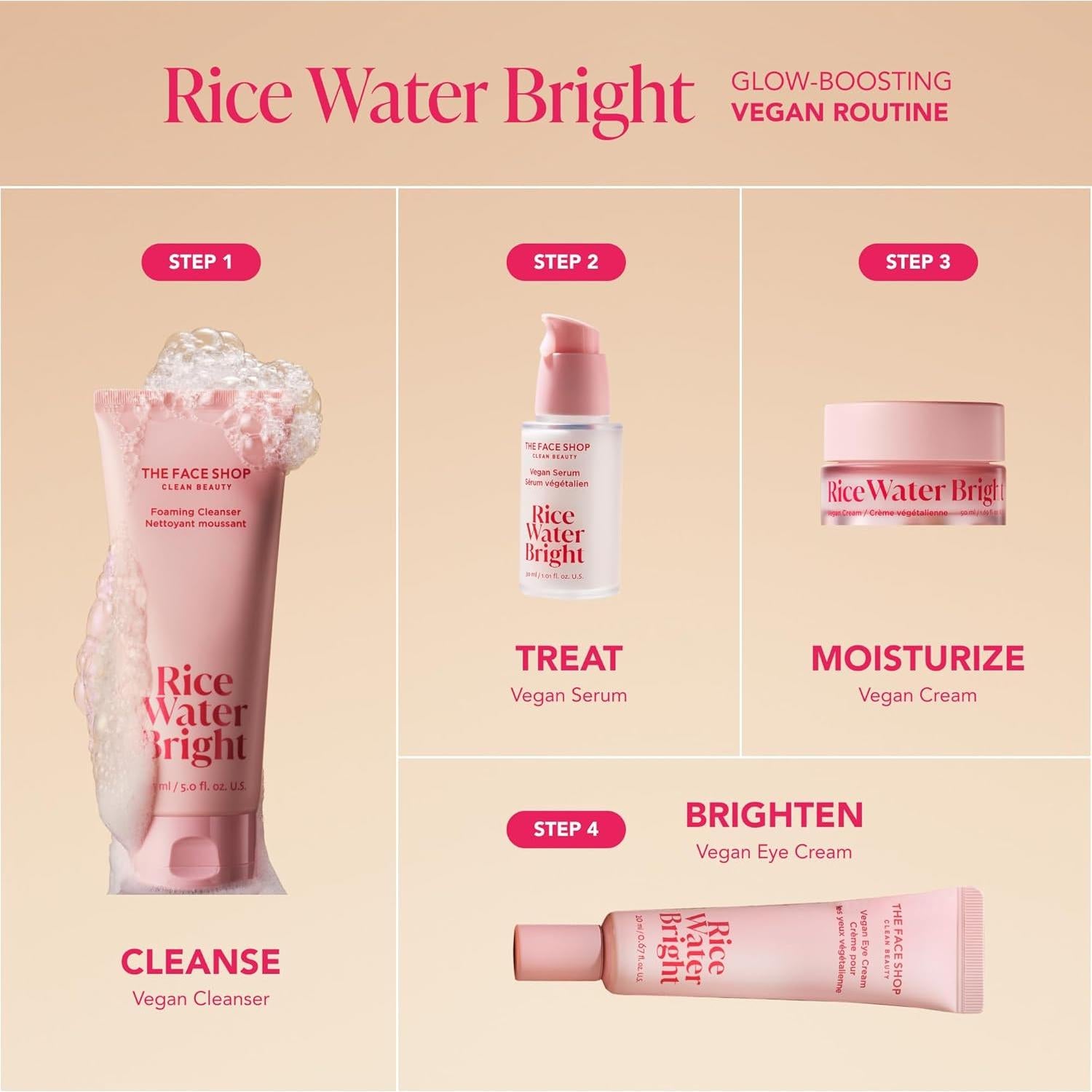 Kit de Viaje Rice Water Bright The Face Shop - Cuidado Vegano