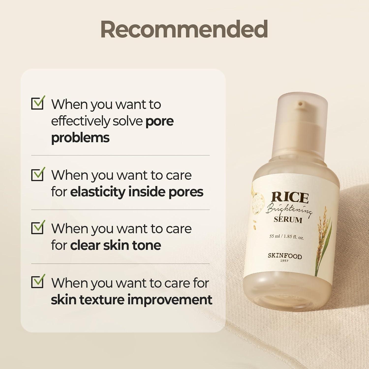 Suero Facial Skinfood Arroz 55ml - Hidratante y Antimanchas