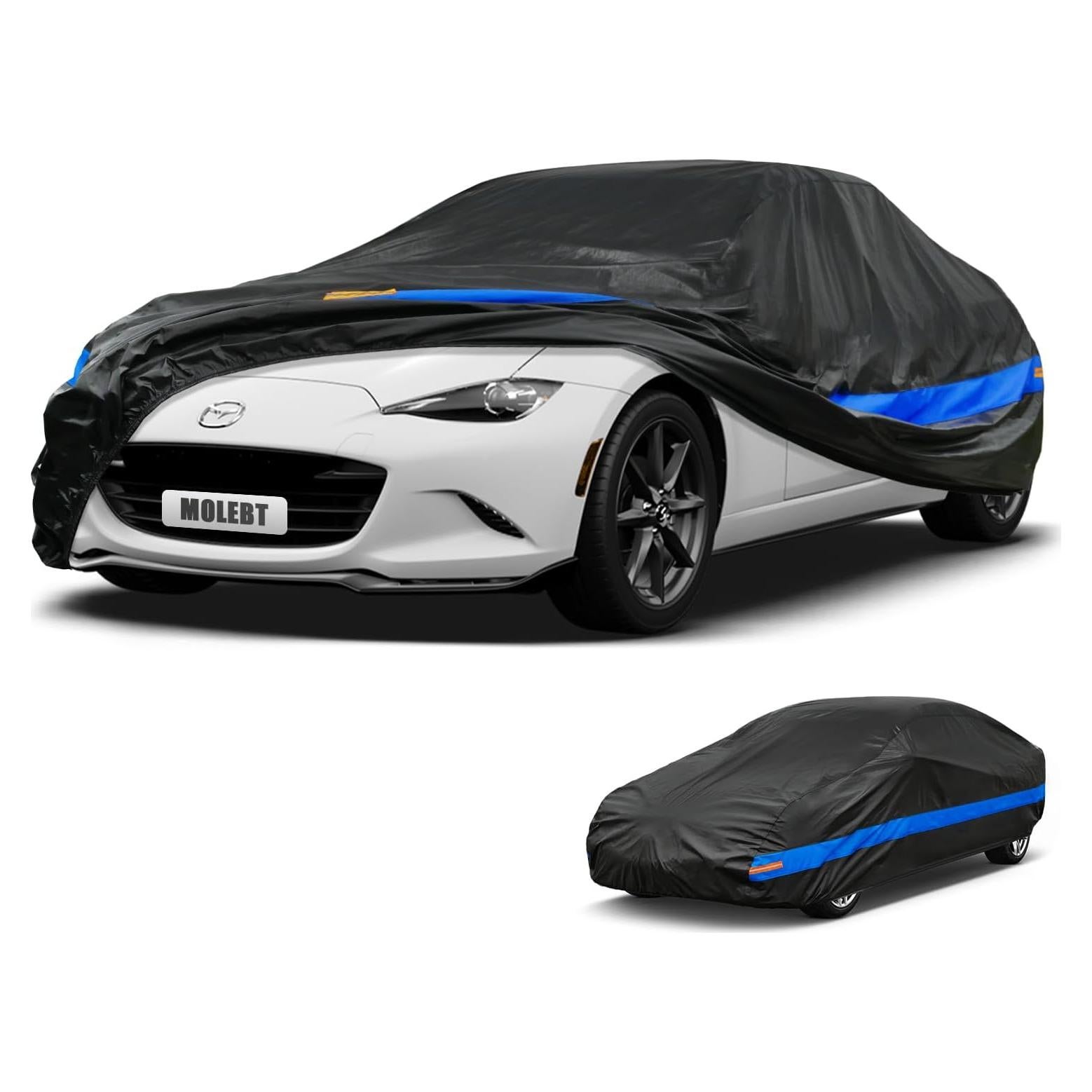 Car Cover for Coupe Sports Car Waterproof All Weather, Universal Fit Mazda Miata/MX-5, Toyota MR2, BMW Z3, Honda S2000, Saturn Sky, Volkswagen Cabrio, Mercedes-Benz SLK-Class etc.