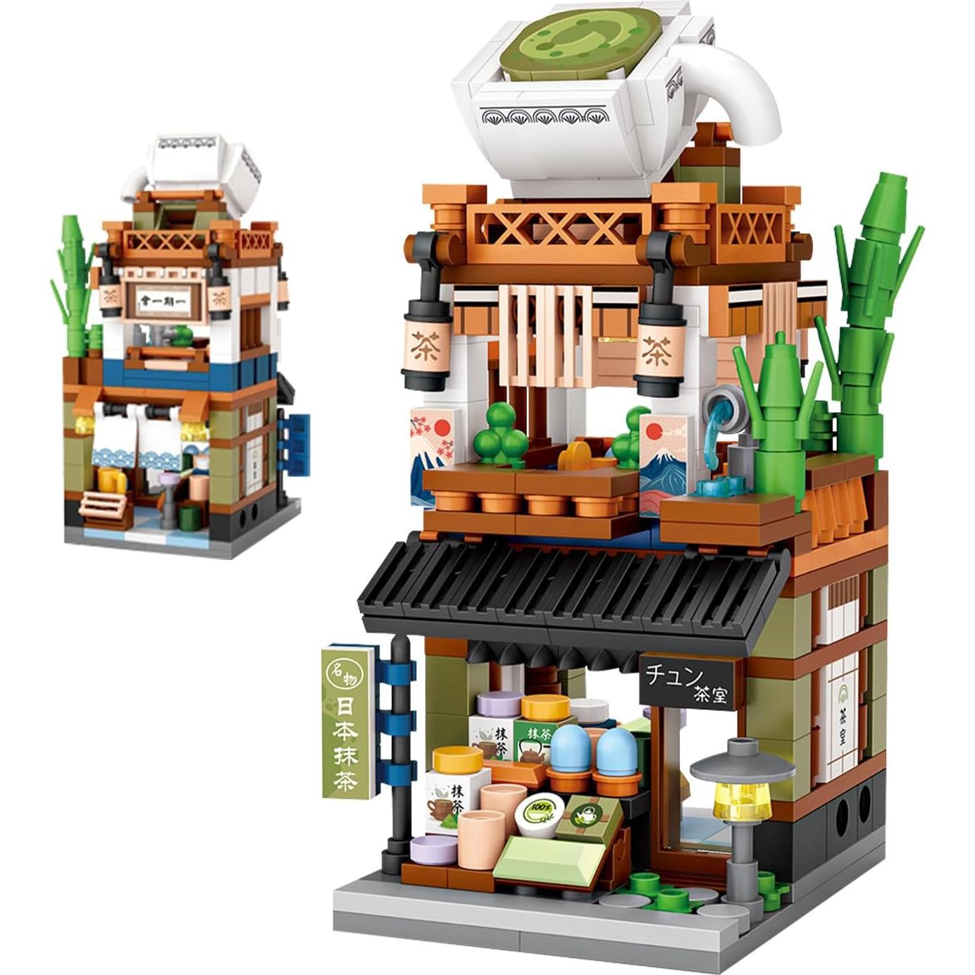 Bloques de Construcción Mini ELAICREE, 4 Modelos Calle Japonesa