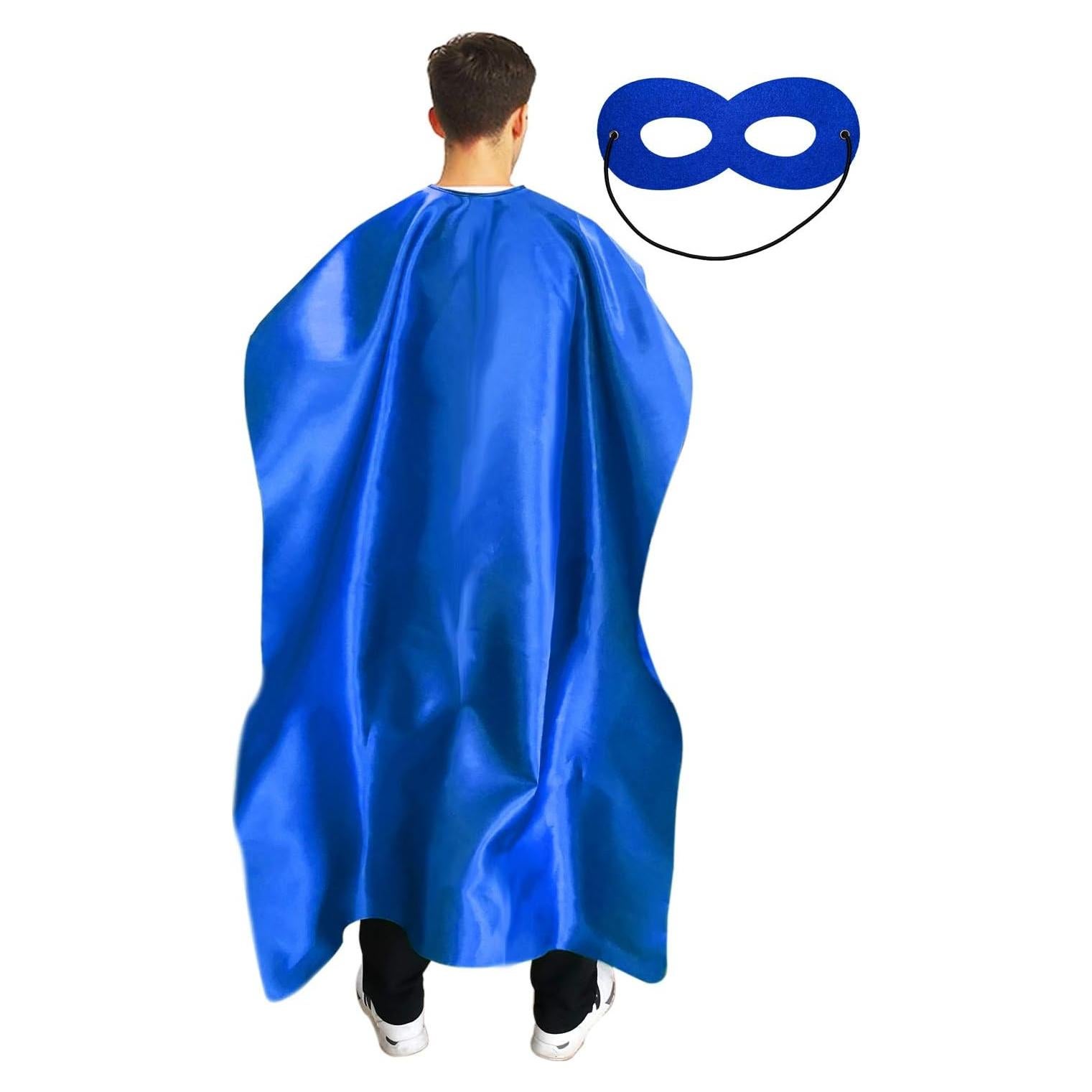 Set Capa y Máscara Superhéroe Adulto ADJOY - Azul