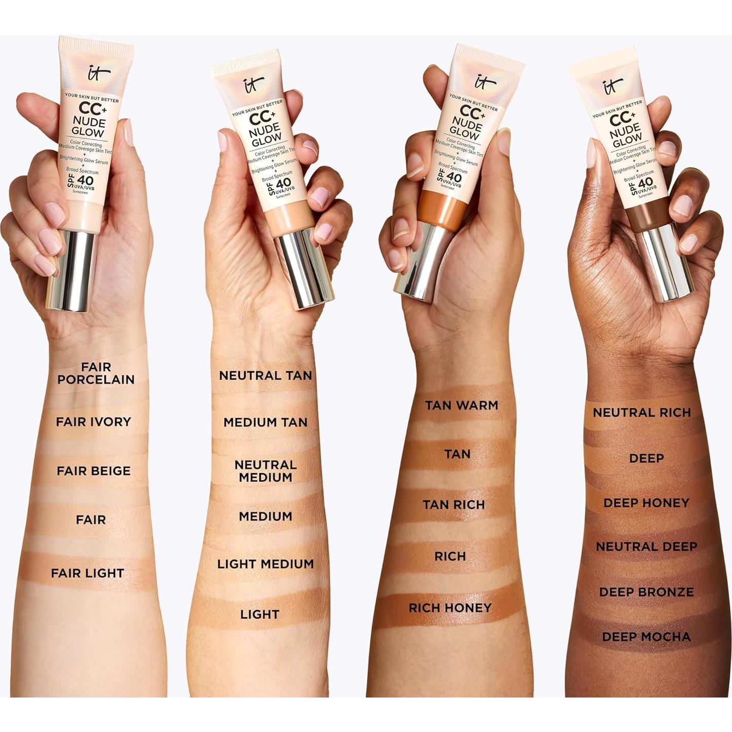 Base Ligera IT Cosmetics CC+ Nude Glow SPF 40 - 54g