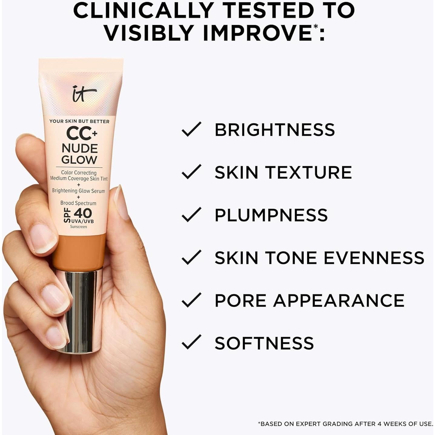 Base Ligera IT Cosmetics CC+ Nude Glow SPF 40 - 54g