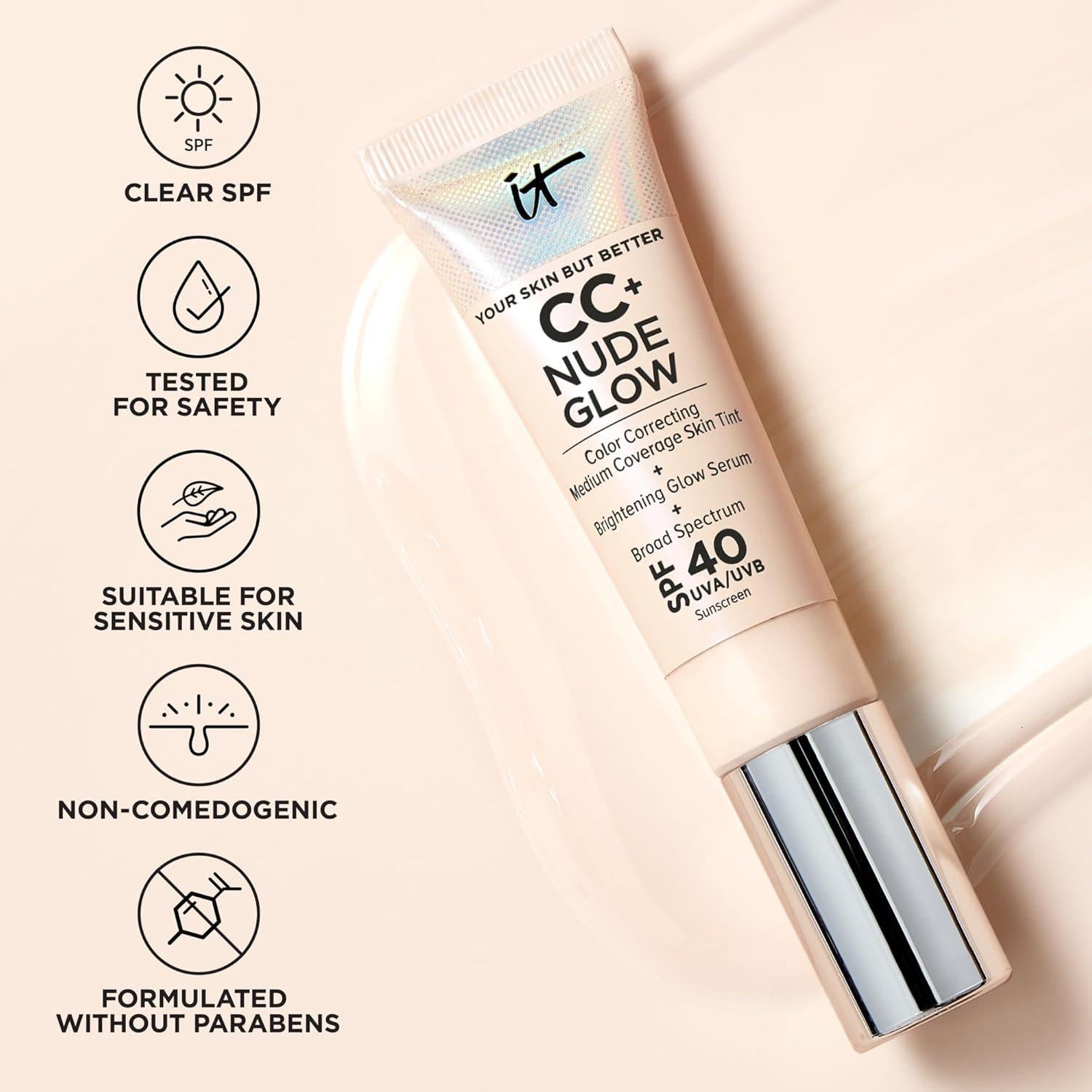Base Ligera IT Cosmetics CC+ Nude Glow SPF 40 - 54g