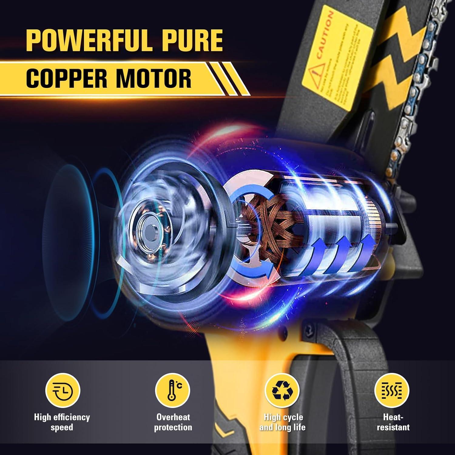 Motosierra Mini Saker Inalámbrica 15 cm con 2 Baterías