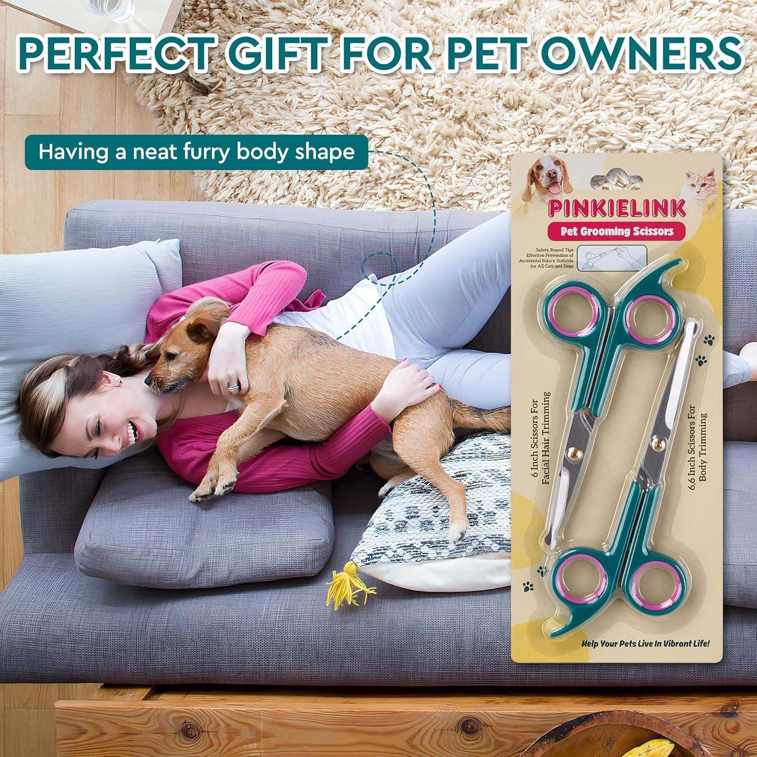 Tijeras de Aseo Profesional PINKIELINK para Mascotas - Juego de 2